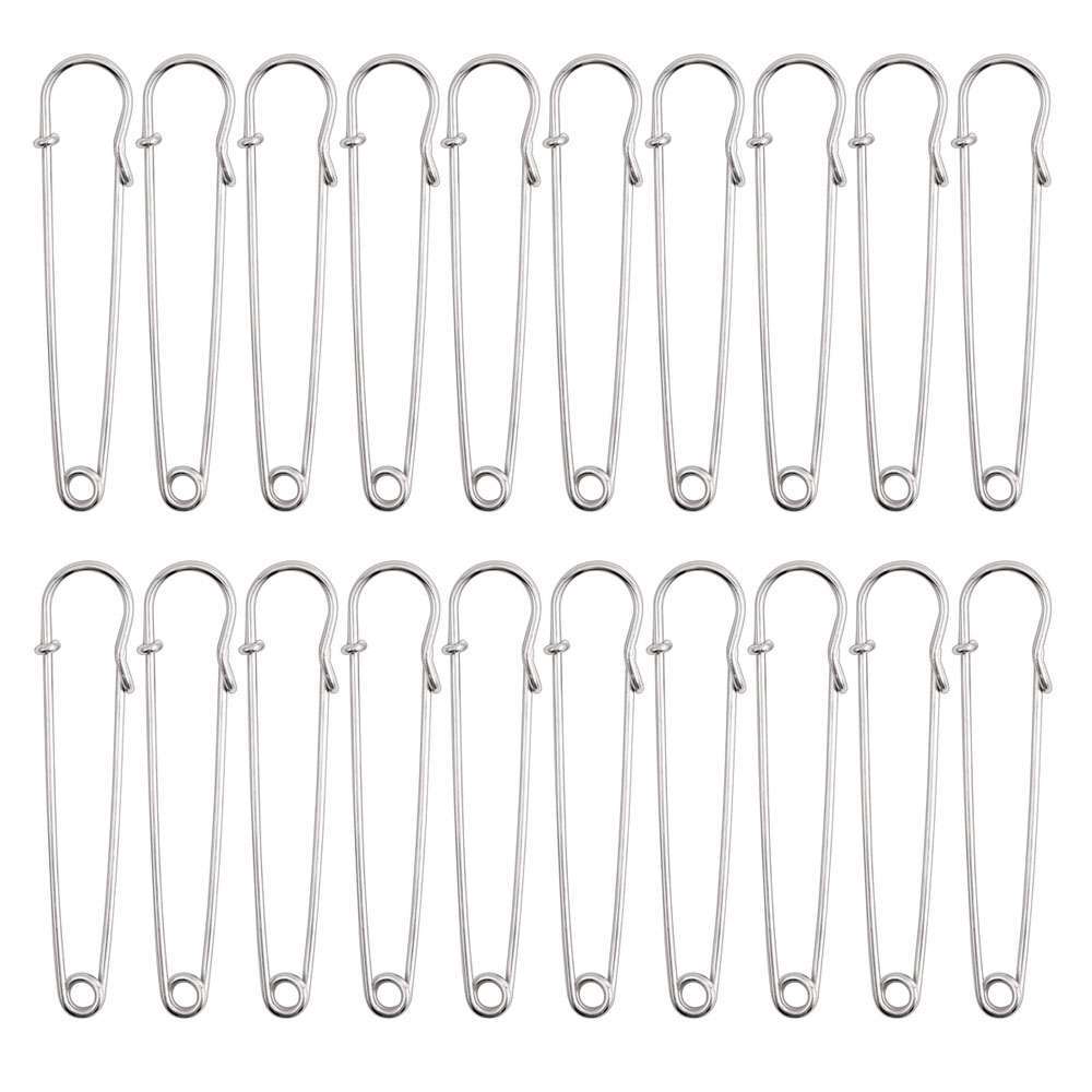 20Pcs Safety Pins Large Heavy Duty Safety Pin 2.8inch Blanket Stainless Steel