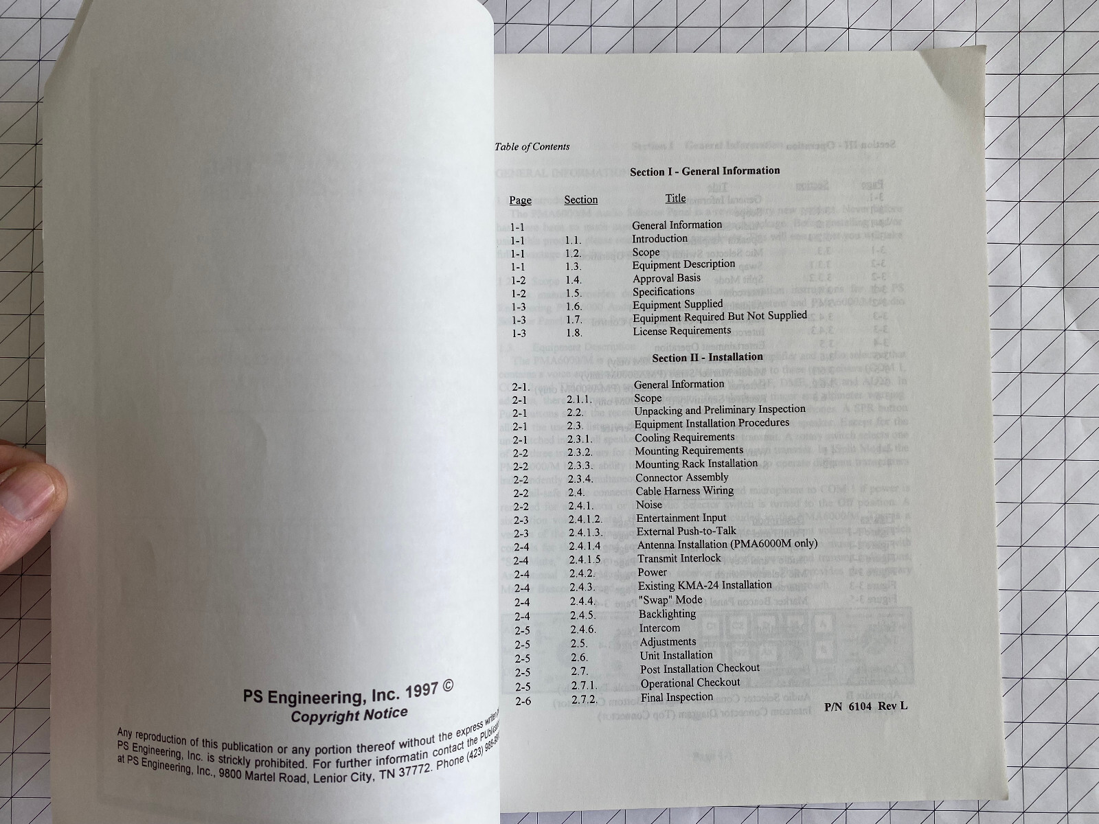 PMA 6000/M Audio Selector Panel Operators and Installation Manual