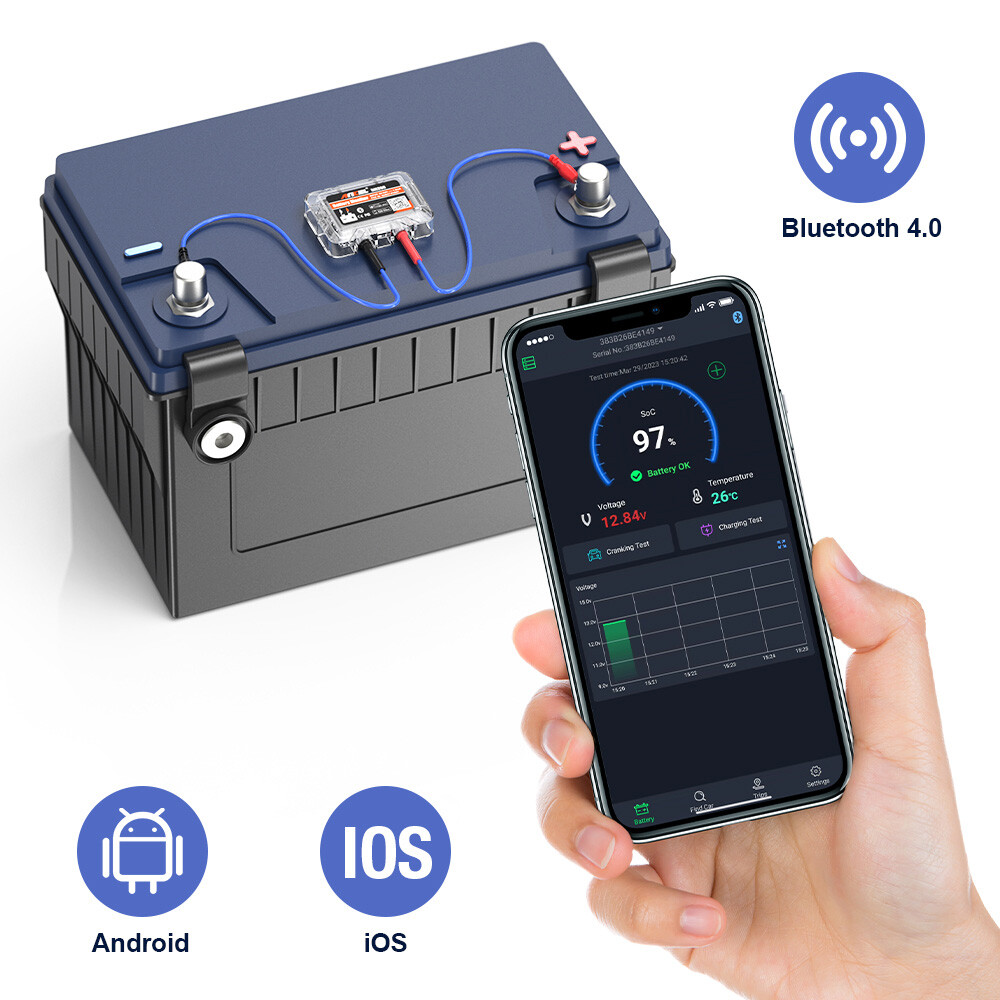 Car Battery Tester Digital Analyzer 12V Car Auto Battery Load Cranking Tester
