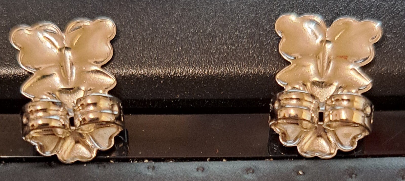 EARRING LIFTER PUSH BACKS 14K YELLOW GOLD OL-STERLING SILVER BUTTERFLY ON FLOWER