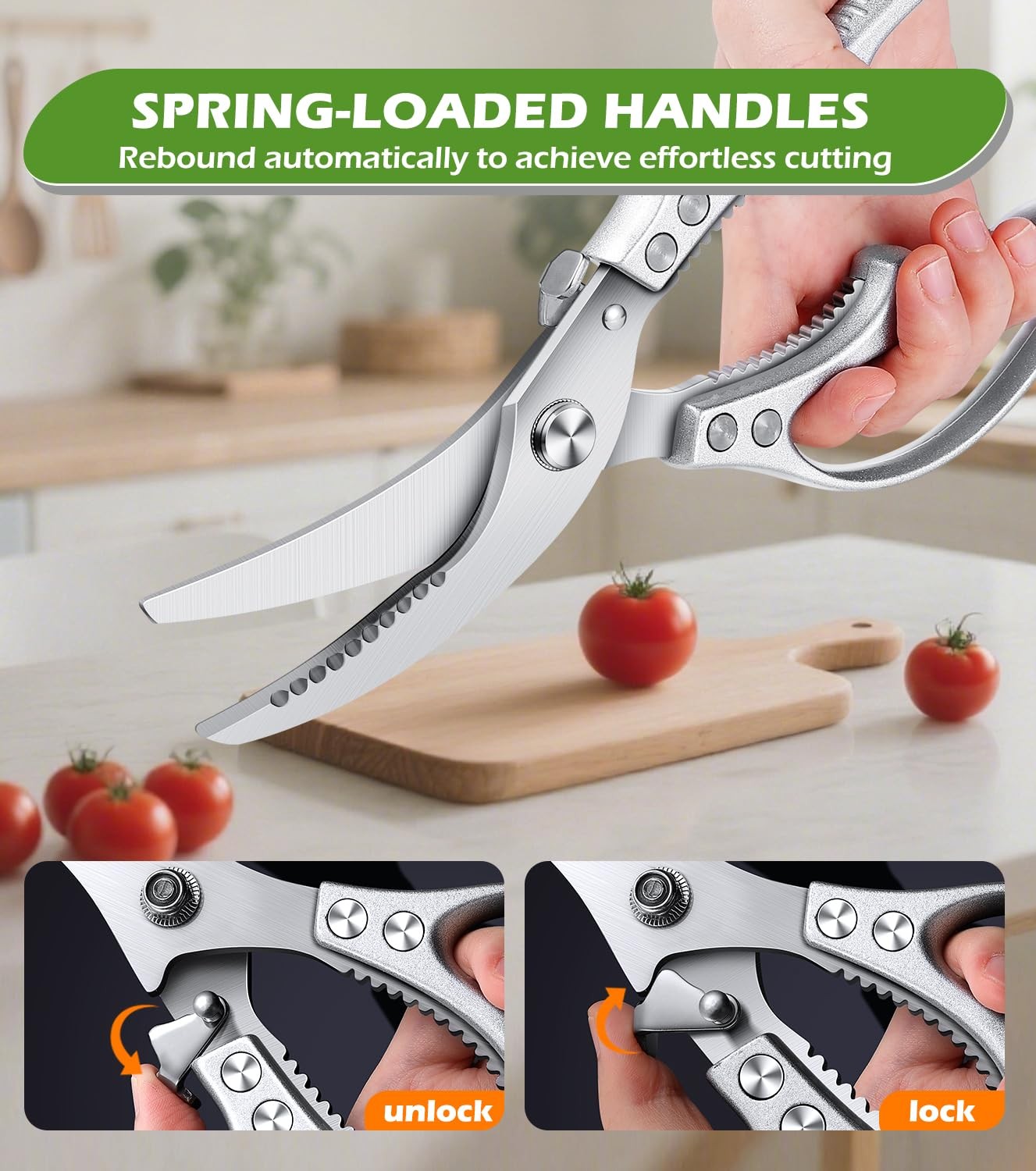 Poultry Shears – Kitchen Shears & Multipurpose Kitchen Scissors for Meat, Chi...