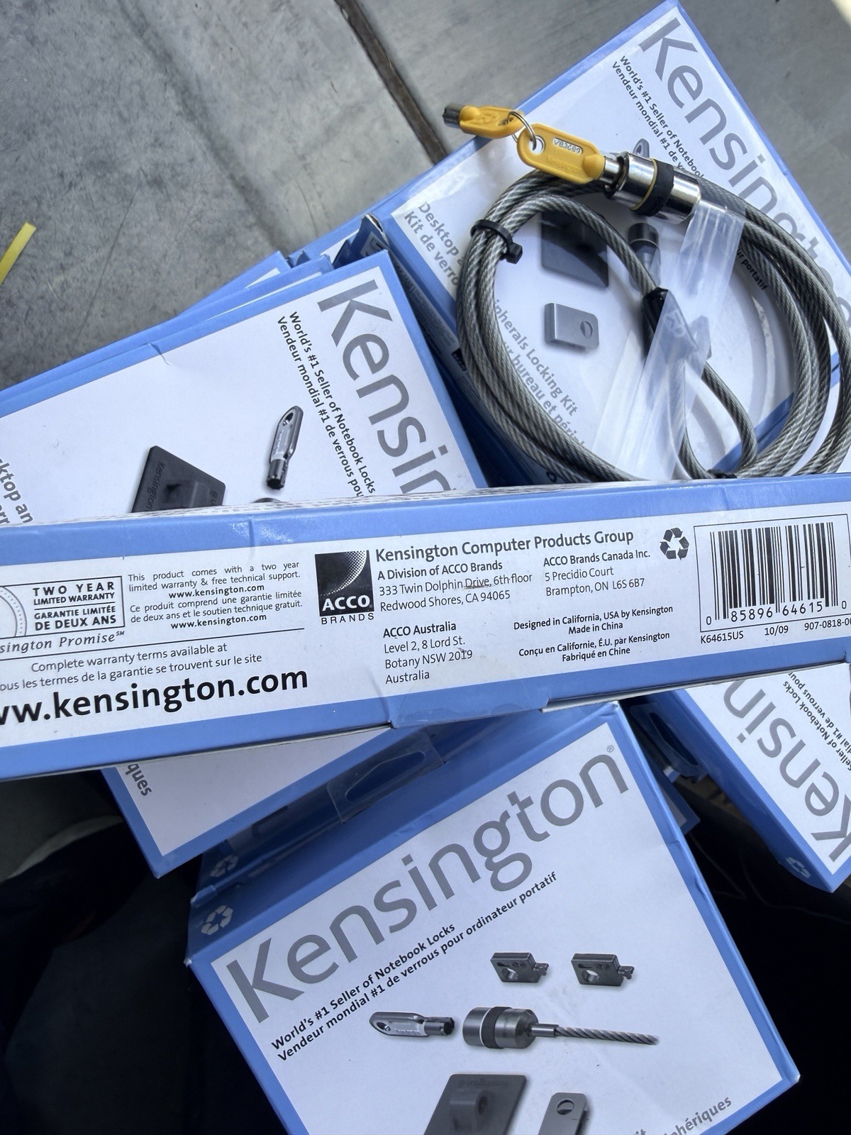 20 X Kensington K64615US Desktop Computer and Peripherals Locking Kit New !!