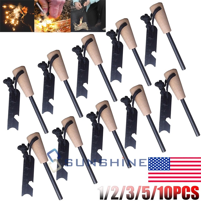 Outdoor Survival Wild Ferrocerium Flint Striker Fire Starter Magnesium Ferro Rod