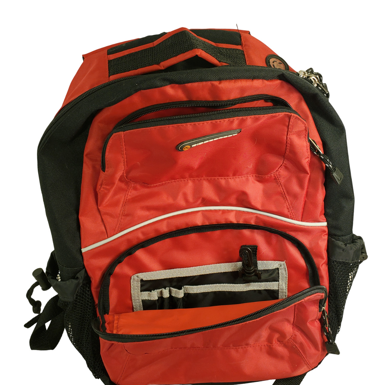 Red and Black Backpack Multipockets Pencil & Bottle Pockets