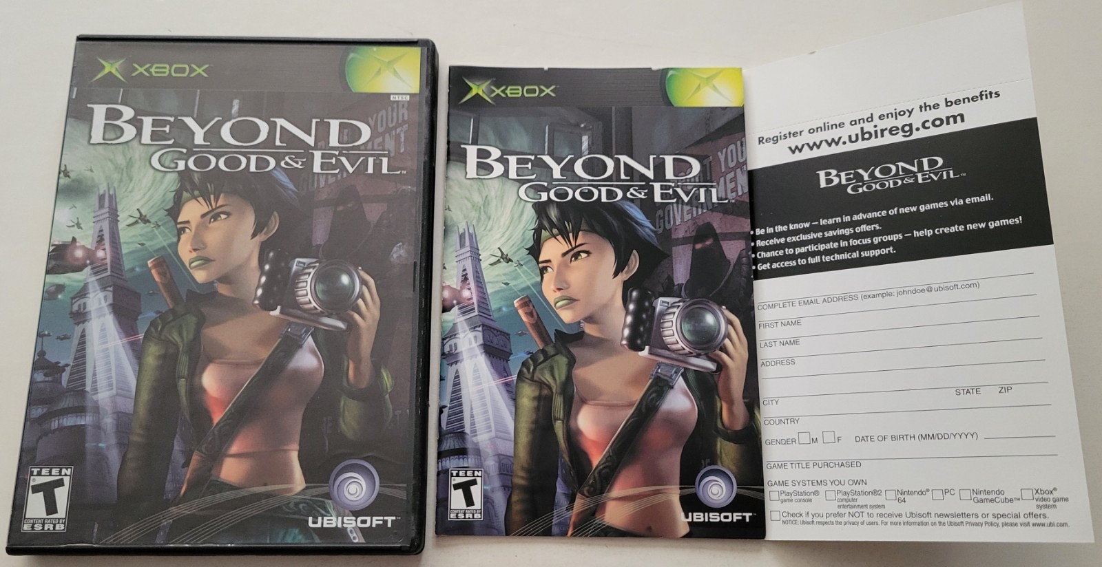 CASE & MANUAL ONLY - Beyond Good & Evil (Xbox, 2003) Near Mint Cond! Ubisoft