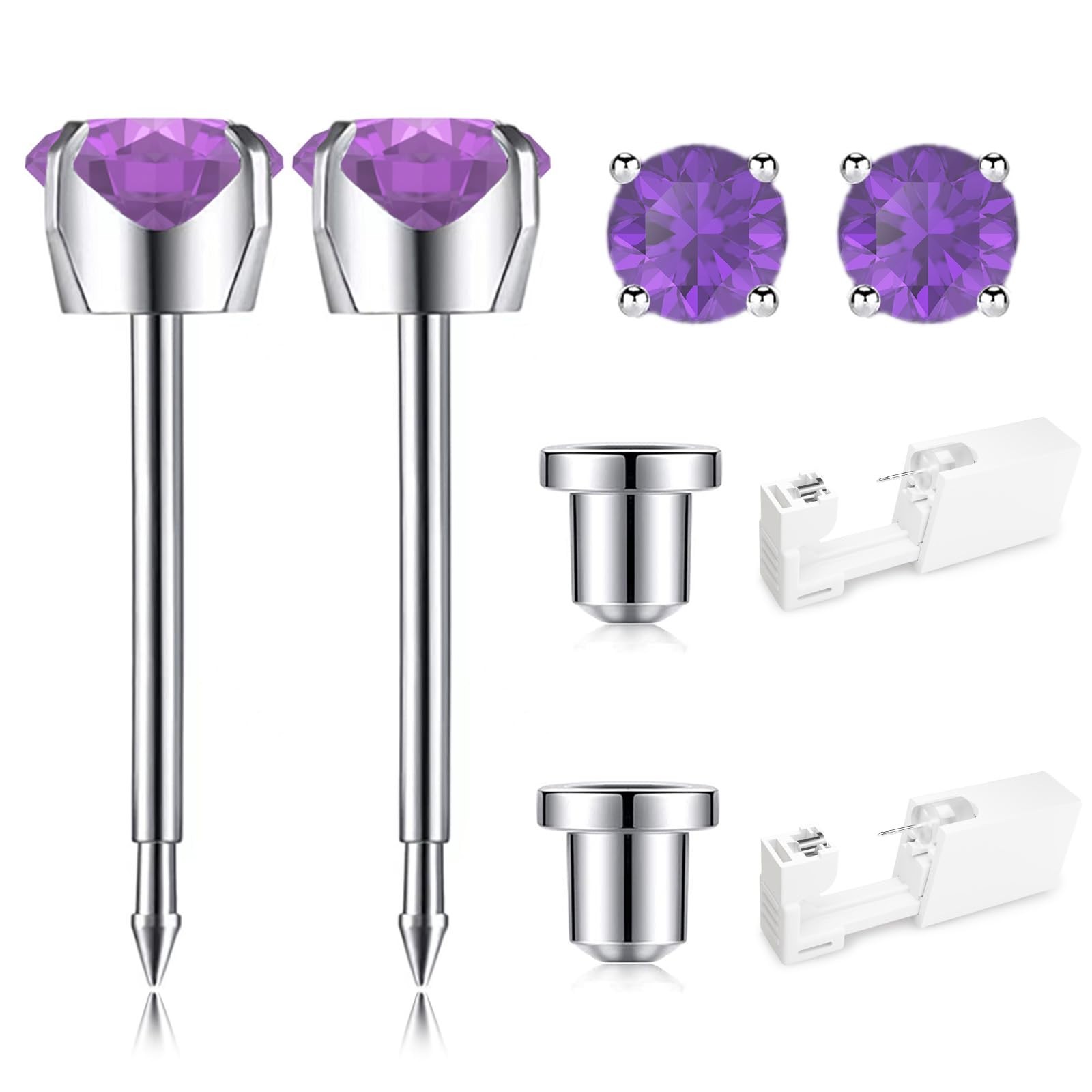 Ear Piercing Kit, Disposable Ear Piercing Gun Kit, 316L Surgical Stainless St...