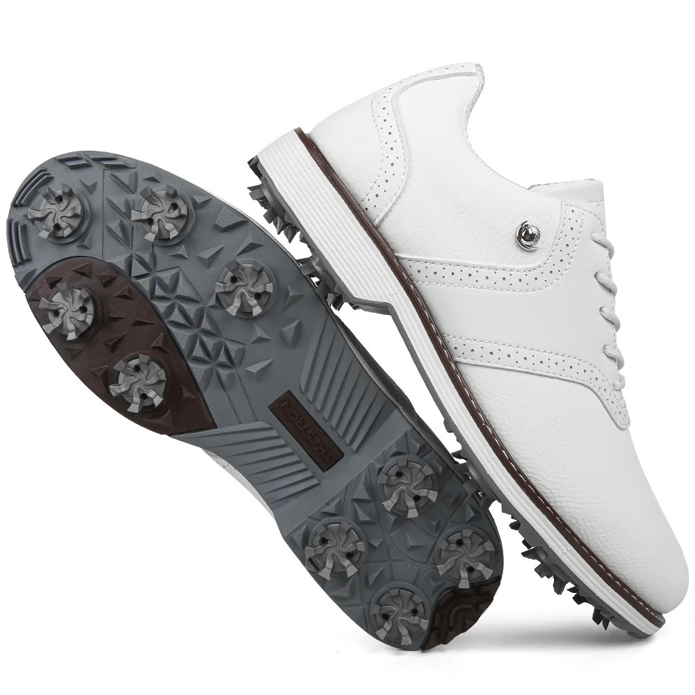 Spikes Golf Flat Shoes Men Waterproor Golfing Sneakers Outdoor Walking Footwears
