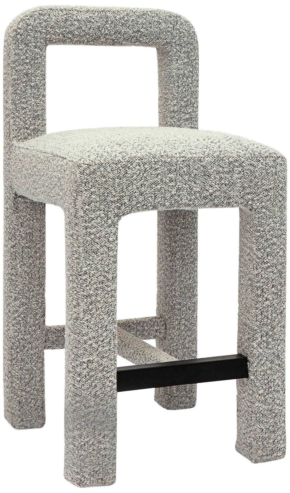TOV Hazel 18" Wide Gray Boucle Fabric Modern Counter Stool
