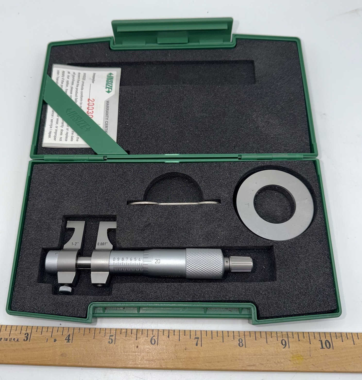 Insize Inside Micrometer 1–2 Inch .001 Graduation With Case And Standard