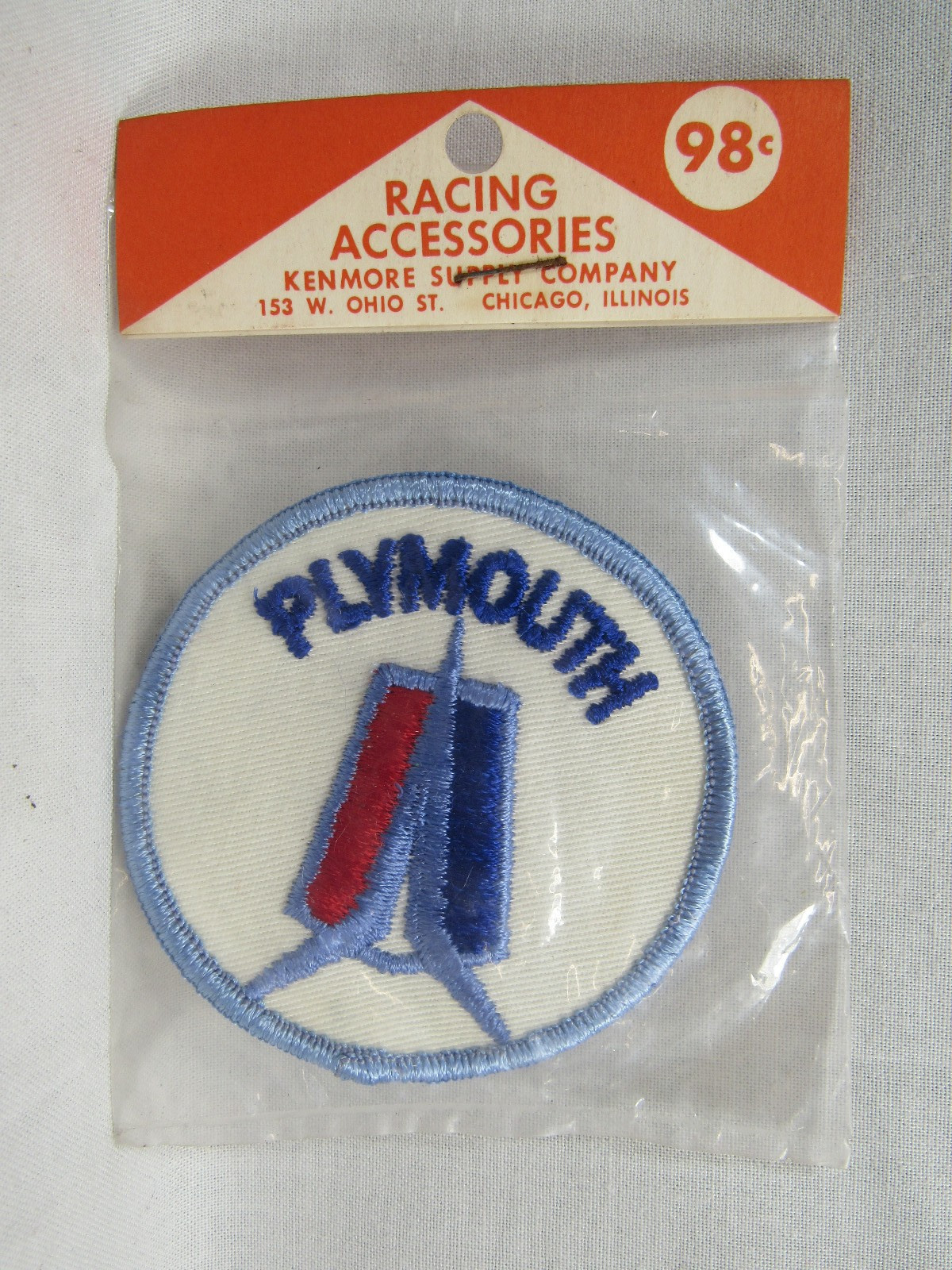 Vintage PLYMOUTH Embroidered NHRA Racing Patch 2.75"x2.75" NOS NEW MADE IN USA