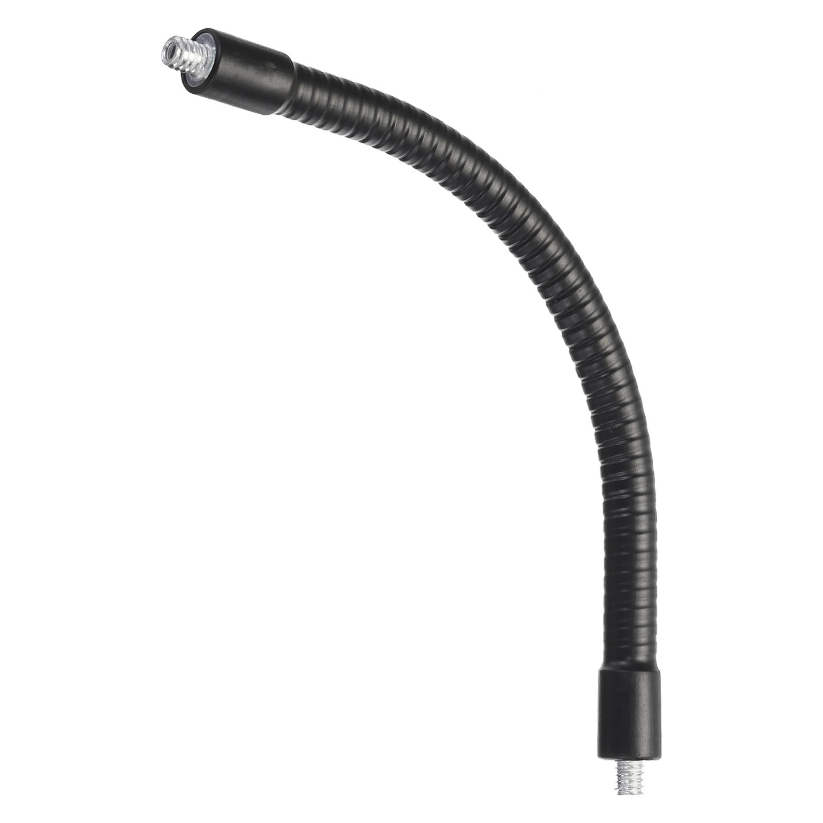 8" Gooseneck 1/4"-20 Male to Male Thread Flexible Tube Extension Black