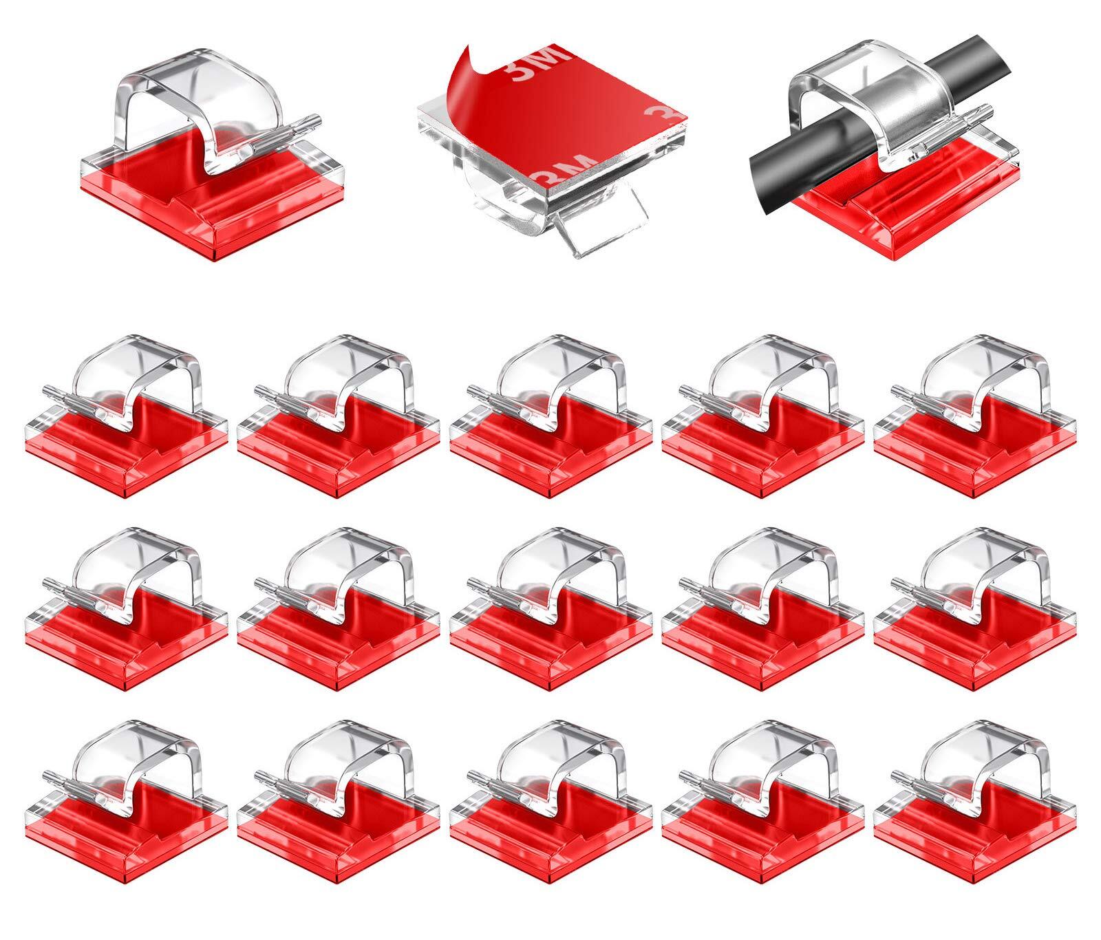 Cable Clips 100pcs Wire Clips Durable Strong Adhesive Cable Organizer Cord Holde