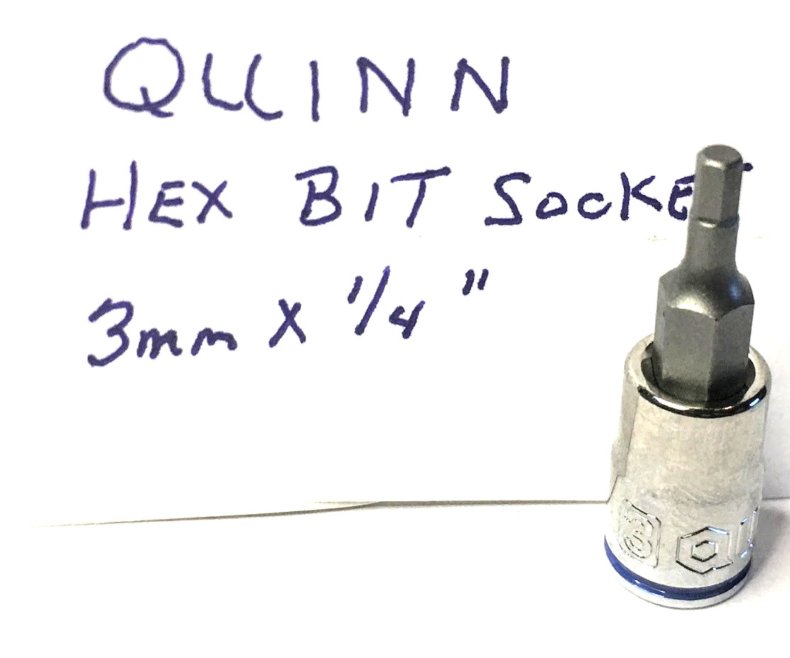 QUINN  3 mm x 1/4" Dr  Hex Bit Socket  - H3 -  Free USA Shipping