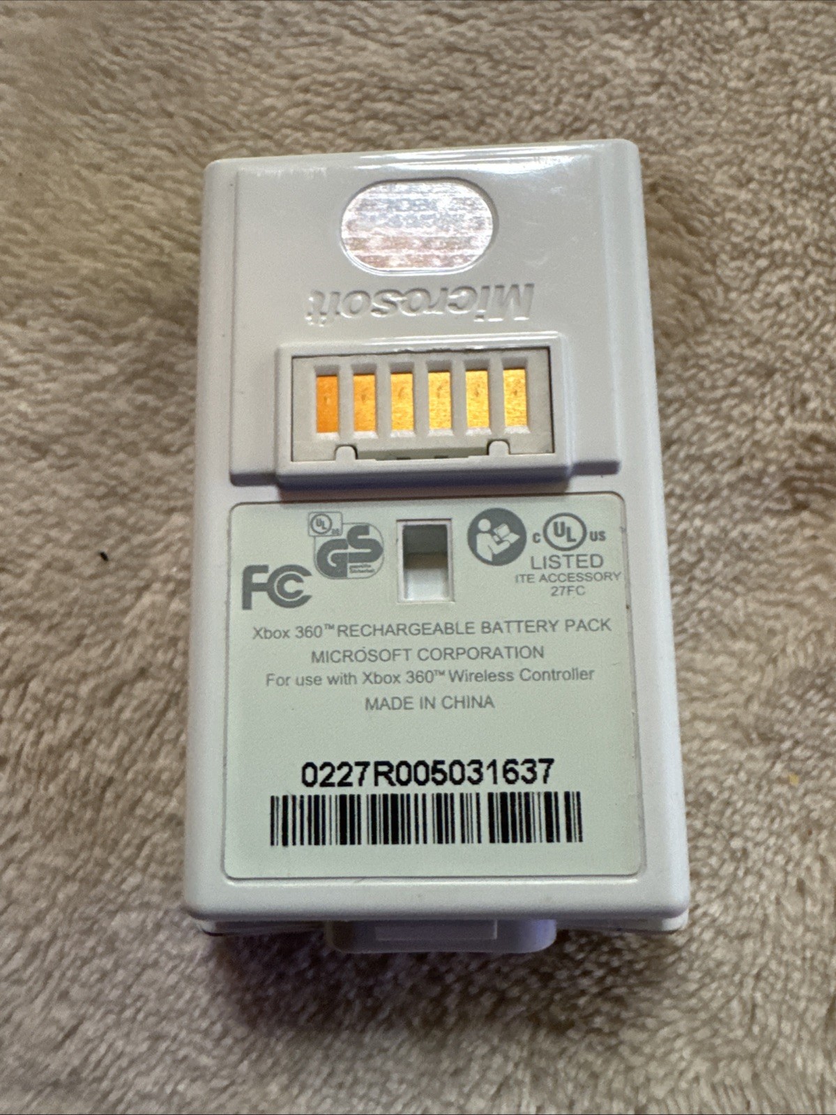 Genuine Microsoft Xbox 360 Rechargeable Battery Pack White