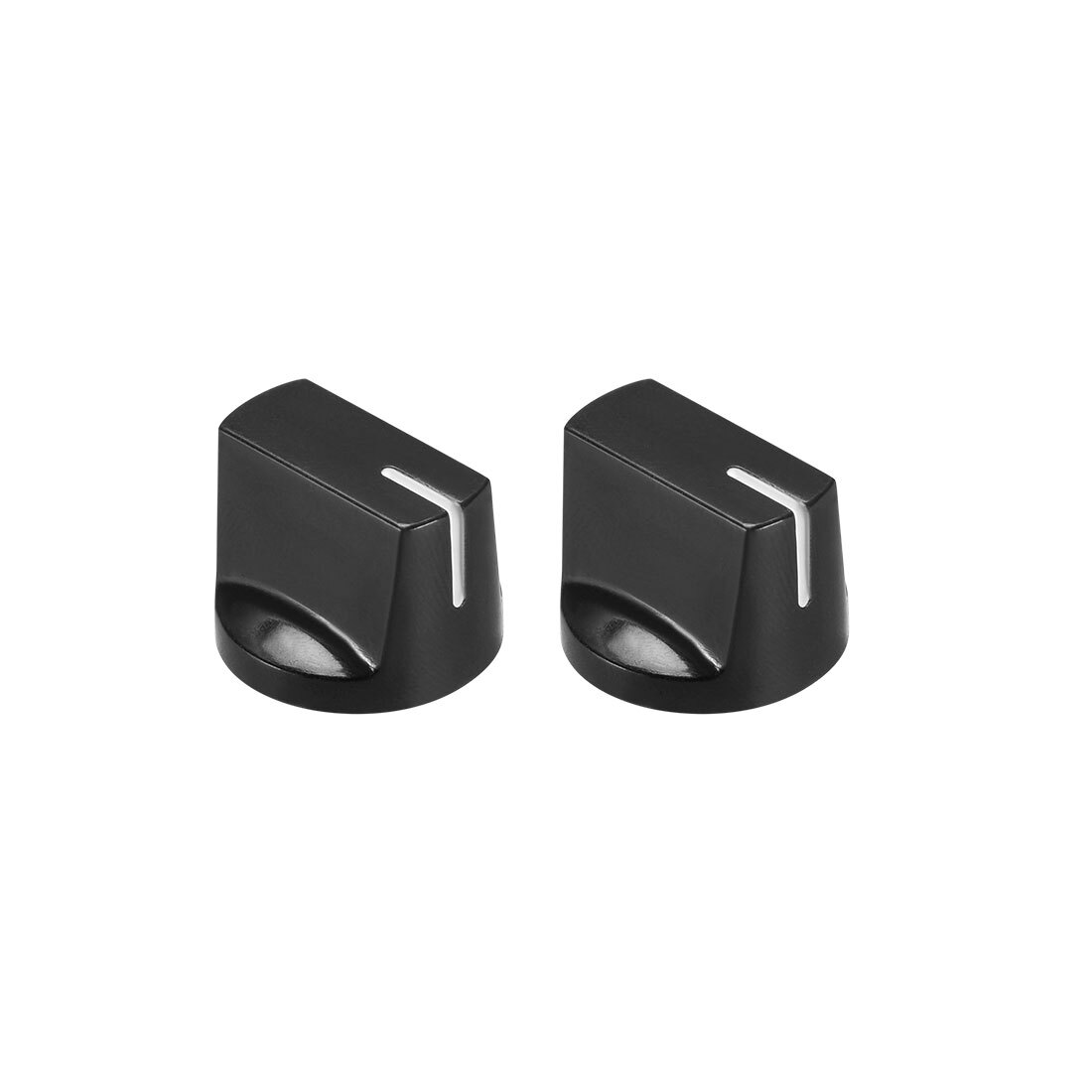 2Pcs 6.4mm Shaft Hole Pedal Knobs Pointer Control Knobs with Set Screw Black