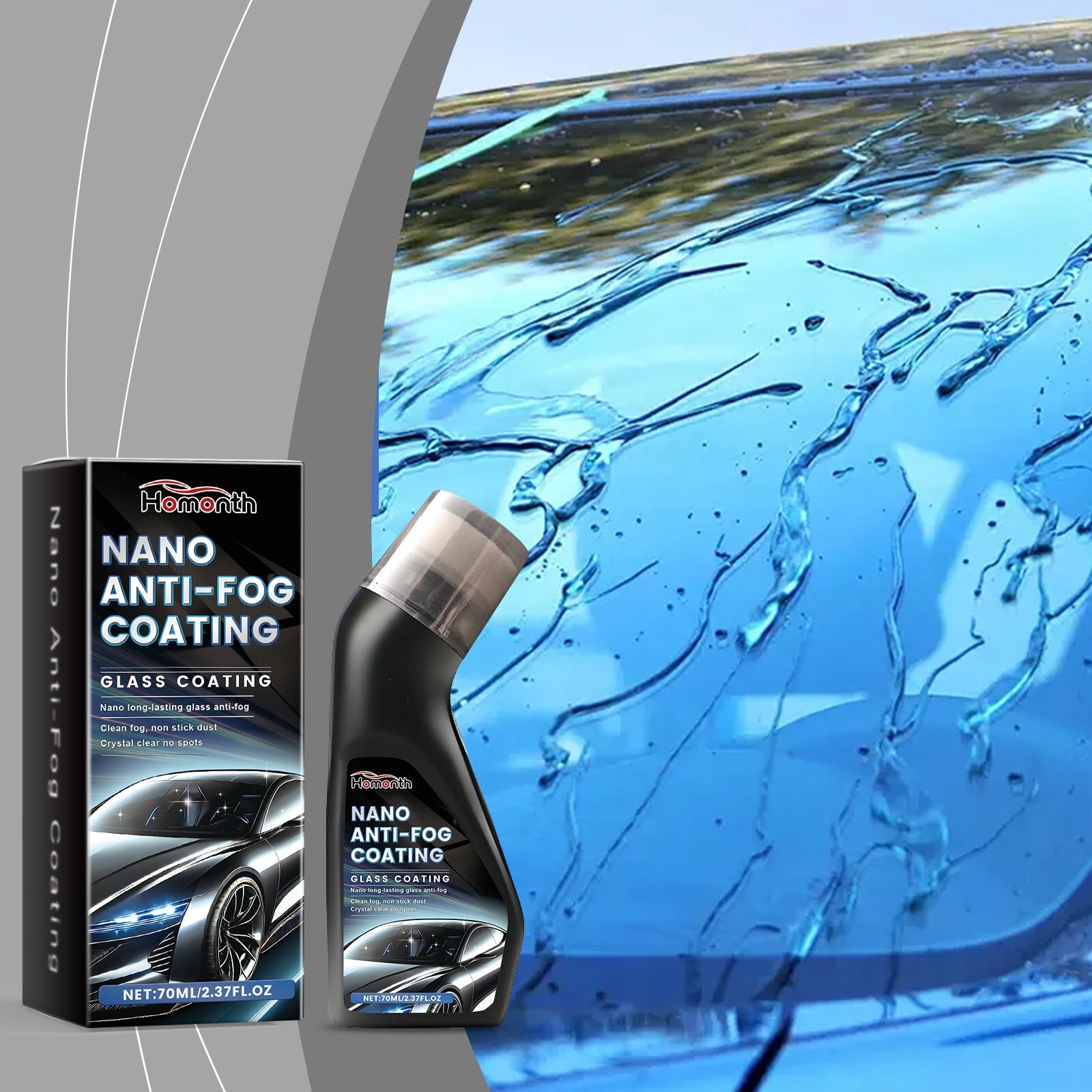 Automotive windshield coating agent for removing stains from the windshield