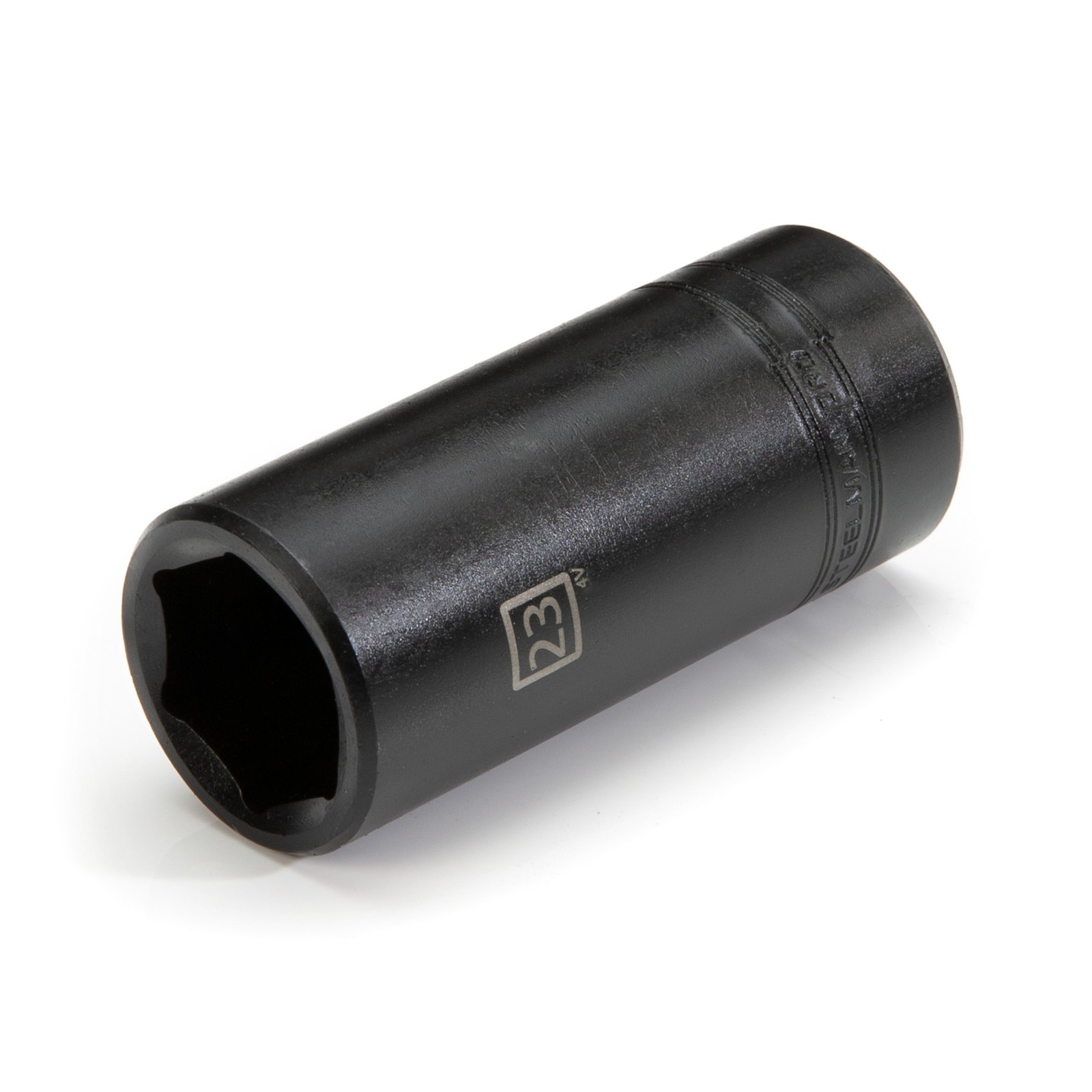 STEELMAN 1/2-Inch Drive x 23mm Deep Well 6-Point Impact Socket, 78427