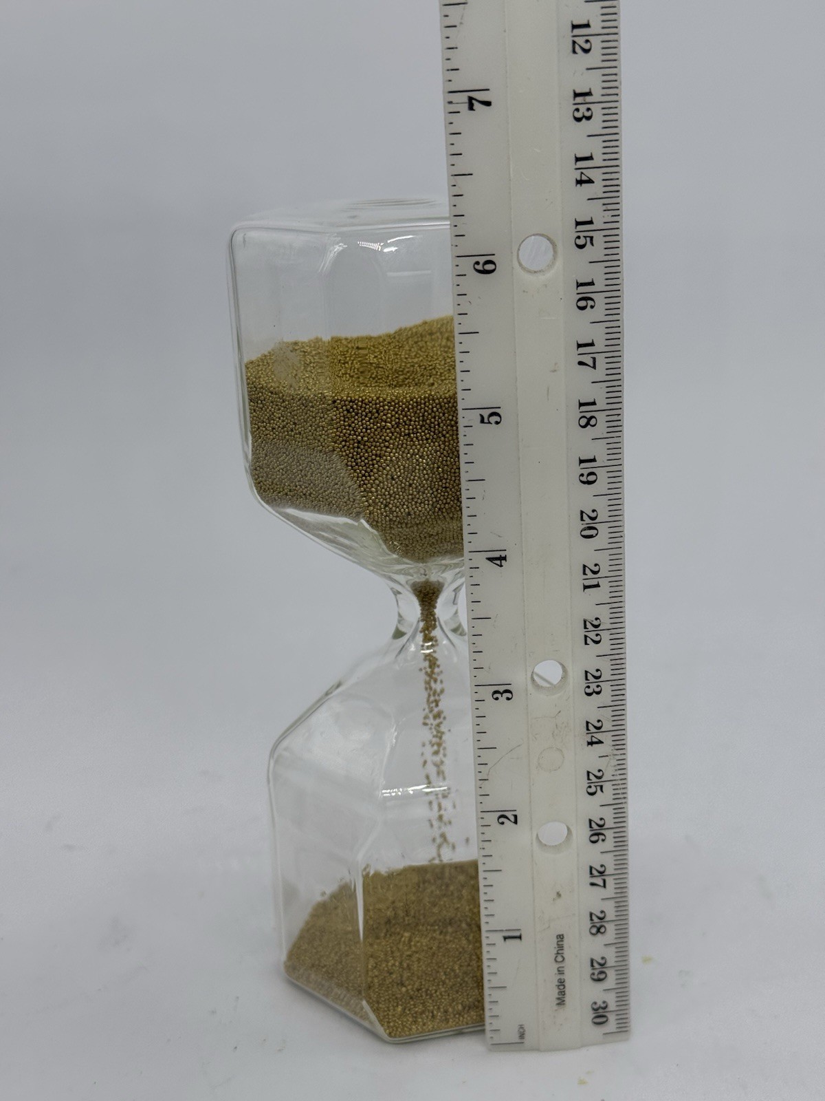 IKEA TILLSYN Decorative Hourglass w/ Gold Tone Micro Beads 100 Second Timer