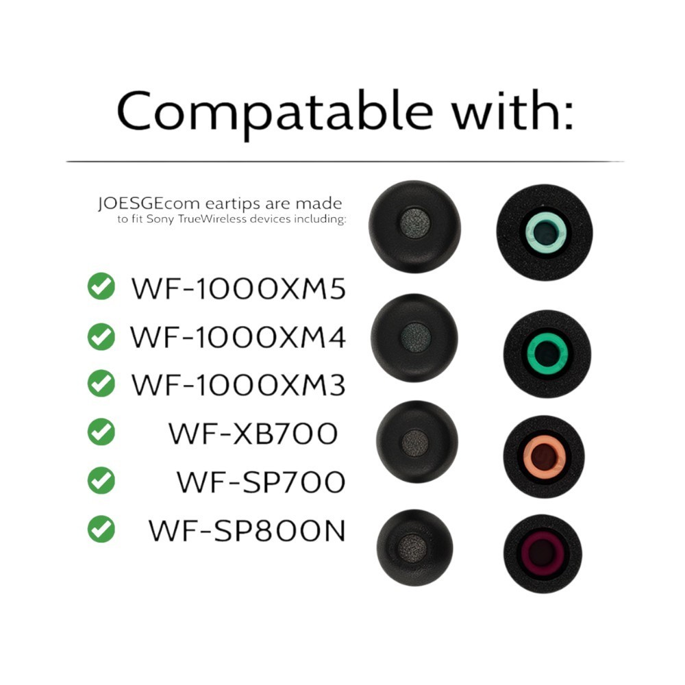 Sony WF-1000XM5 XM5 Memory Foam Eartips Ear Tips Earbuds Comfortable Replacement