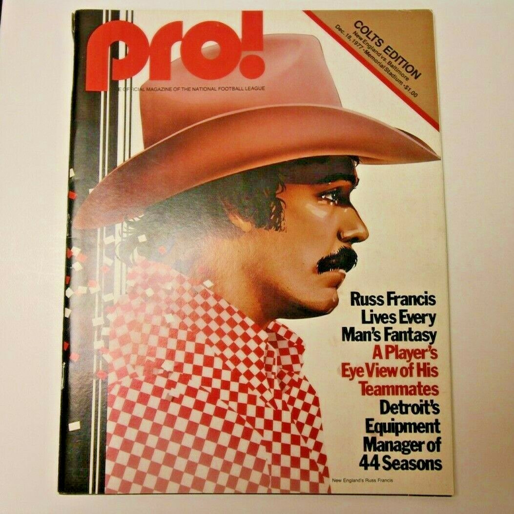 1977 PRO FOOTBALL NFL GAMEDAY MAGAZINE NE PATRIOTS @ BAL COLTS WITH MEDIA NOTES