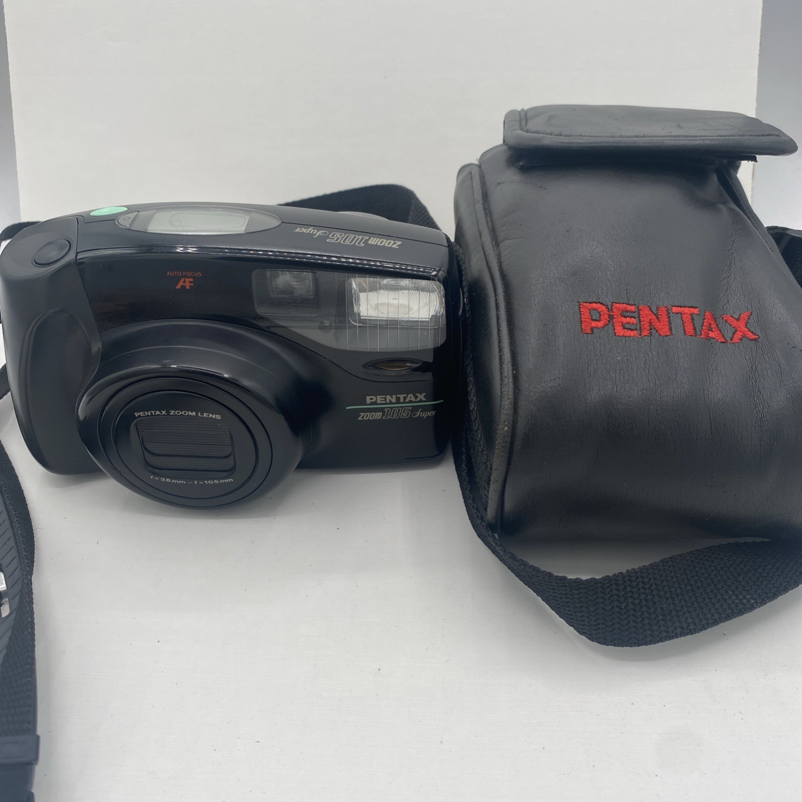 Pentax Zoom 105 Super 38mm-105mm 35mm Film Camera With Case Black Untested