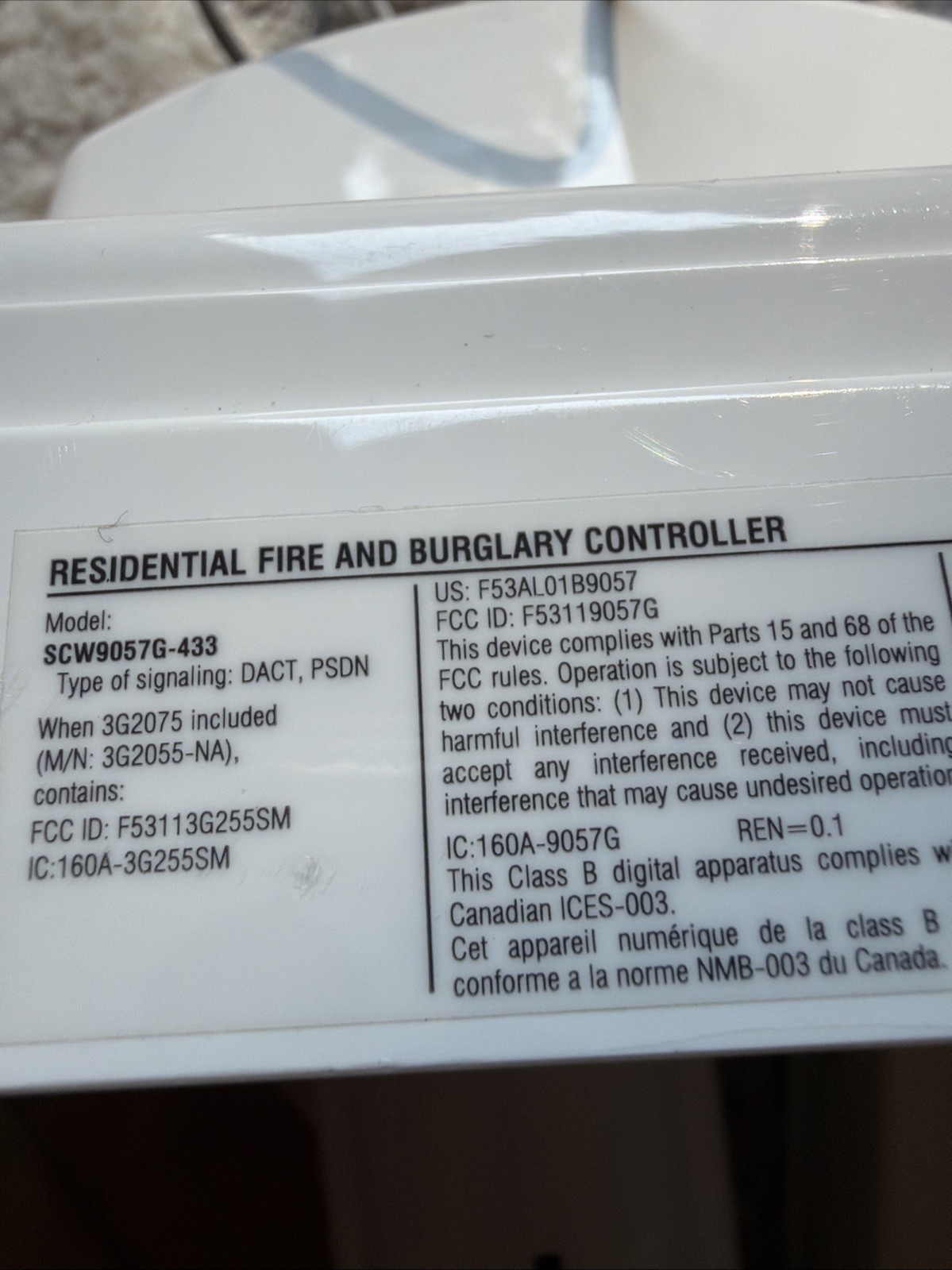 ADT Security Alarm System Bundle SCW9057G-433 Cannot Test Listed For Parts