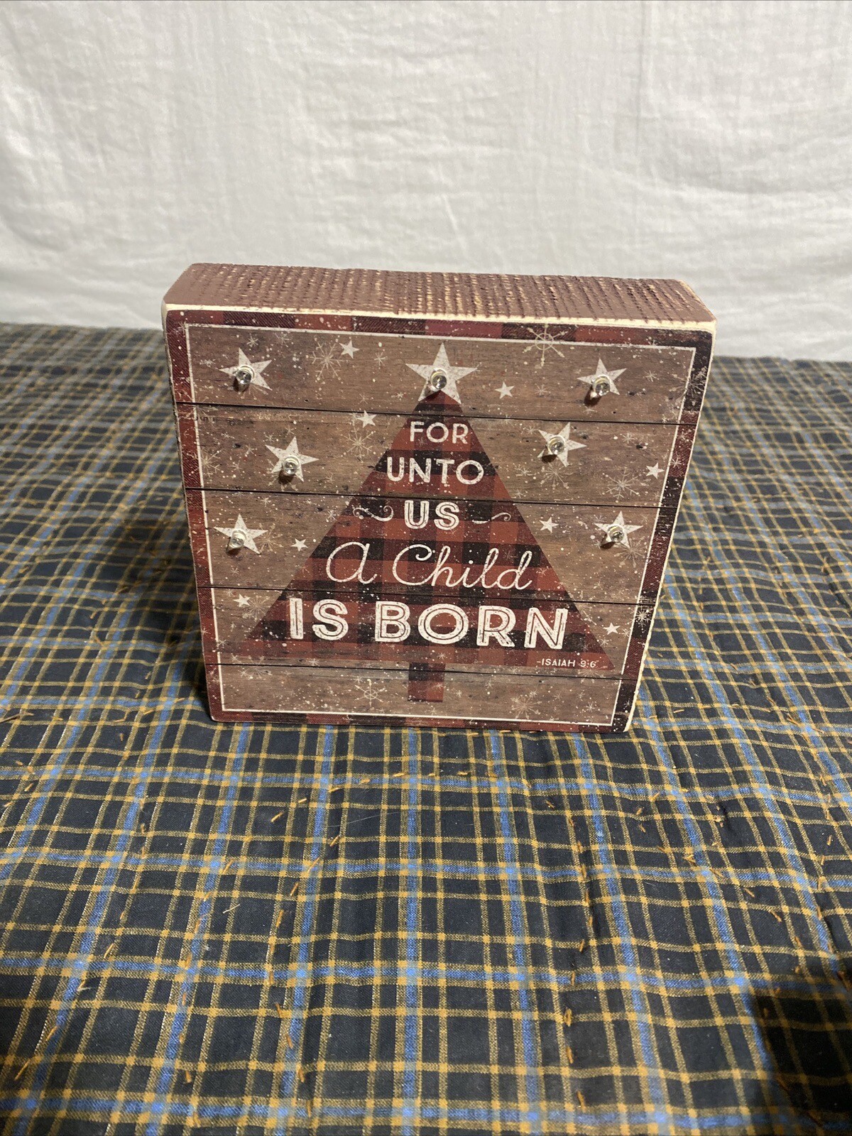 Pre-lit “Child is born” Christmas box