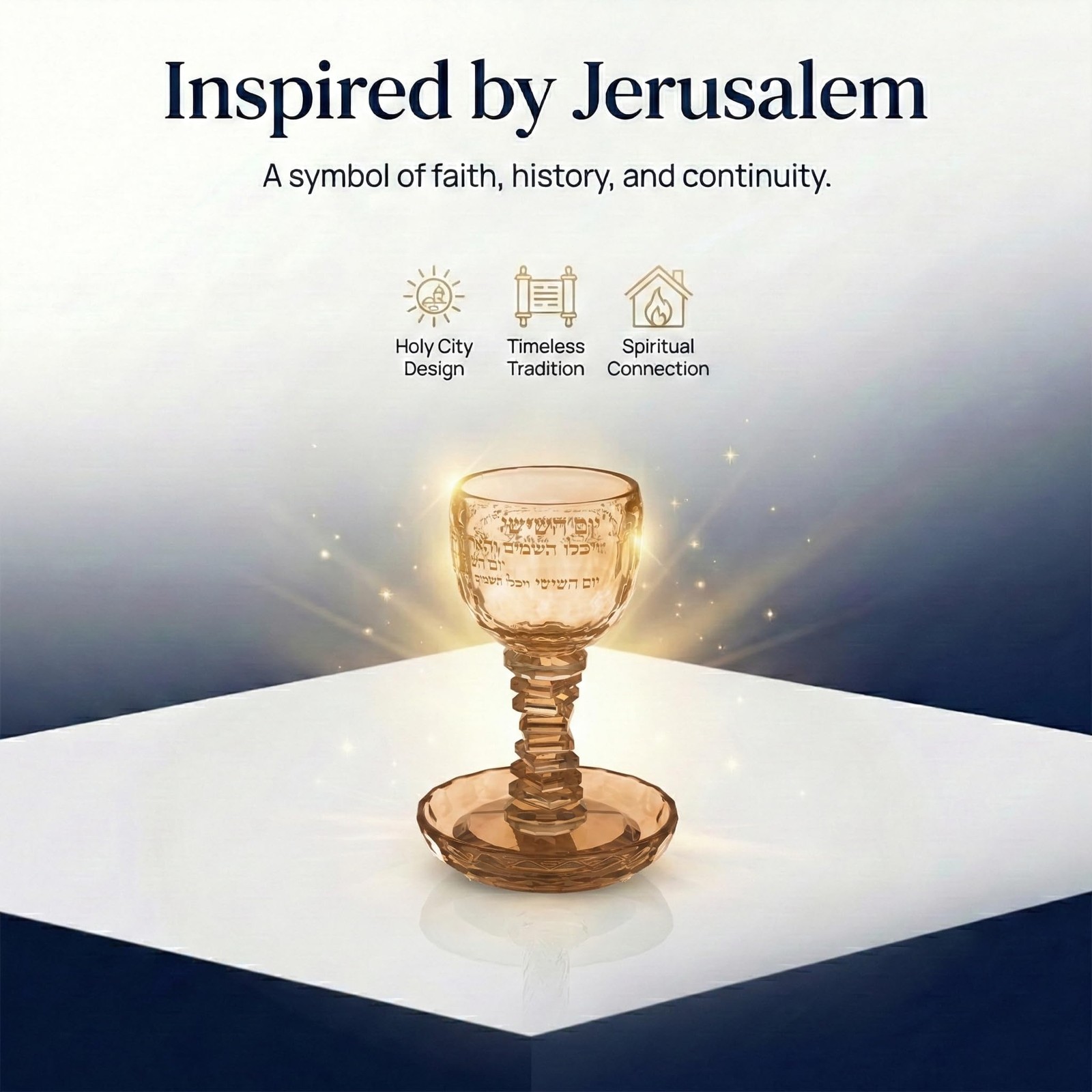 Masoret Kiddush Cup And Tray Set 9