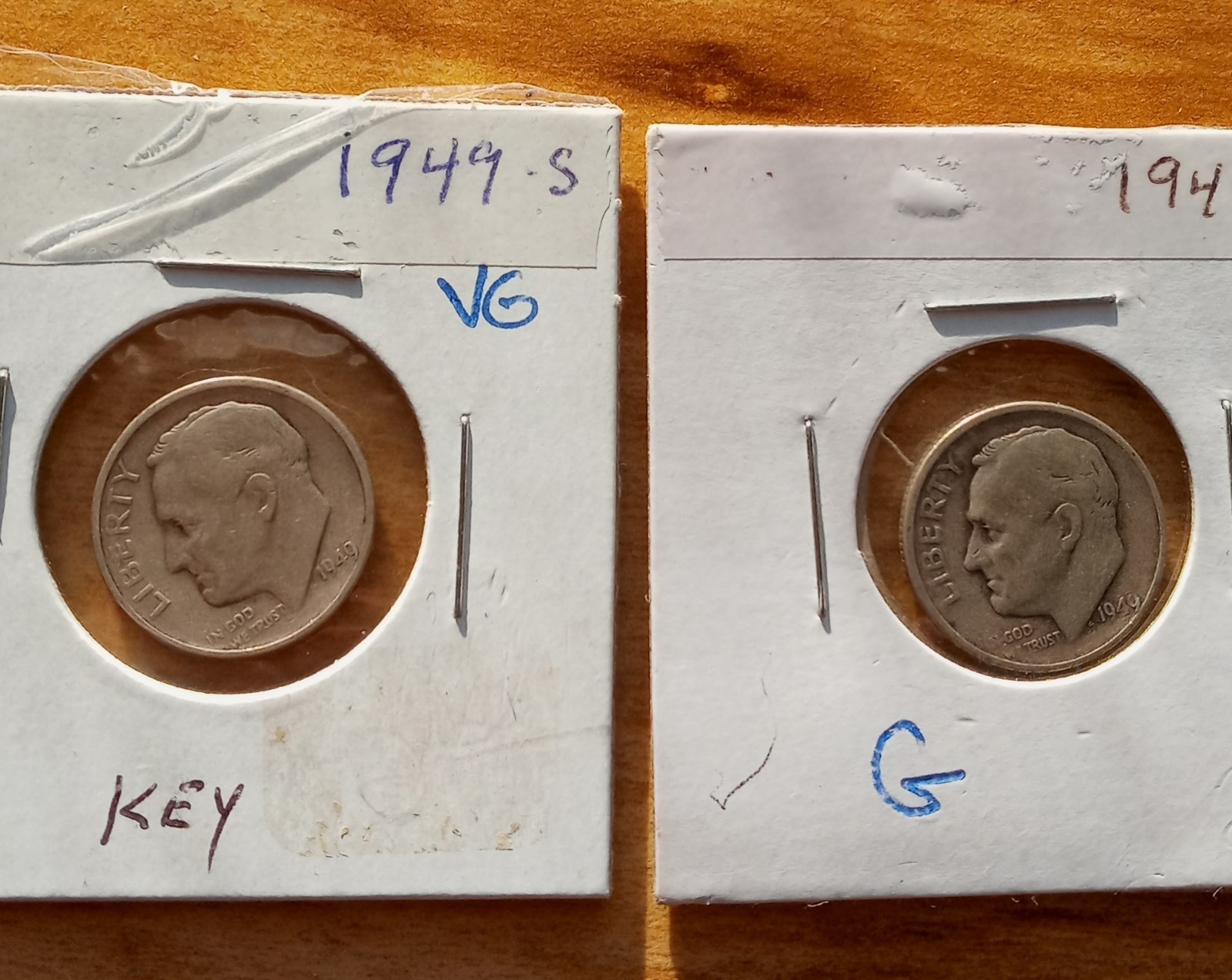 1949 S Two Key Date Silver Roosevelt Dimes 90% Silver