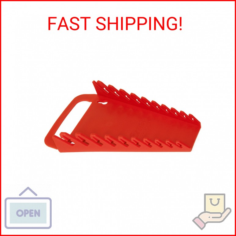 Ernst Manufacturing 5048 Gripper Wrench Organizer, 10 Tool, Red