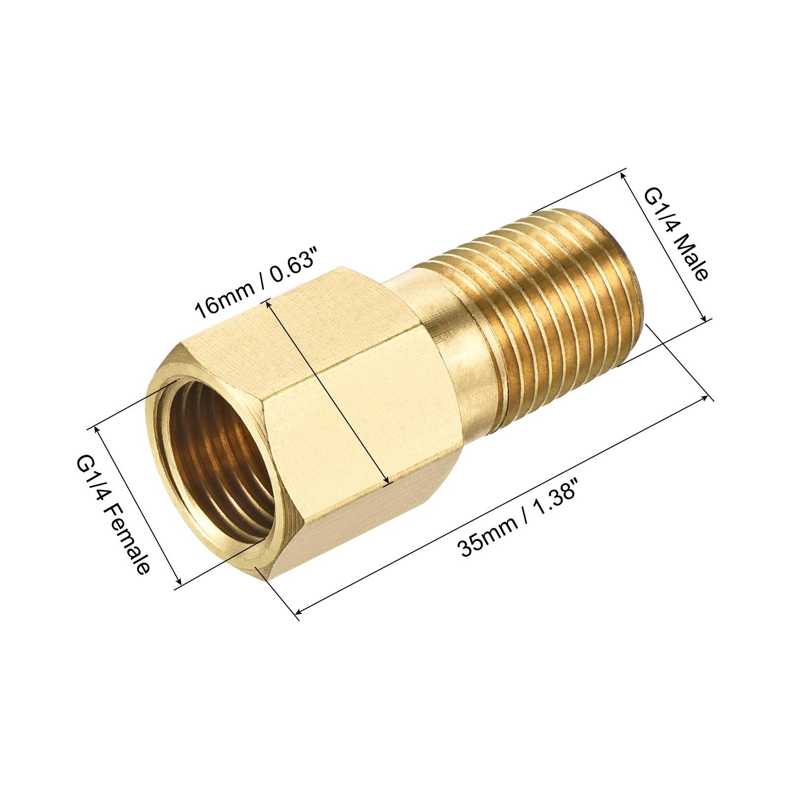 Brass Pipe Fitting G1/4 Adapter 35mm Extension Connector Hex Coupling