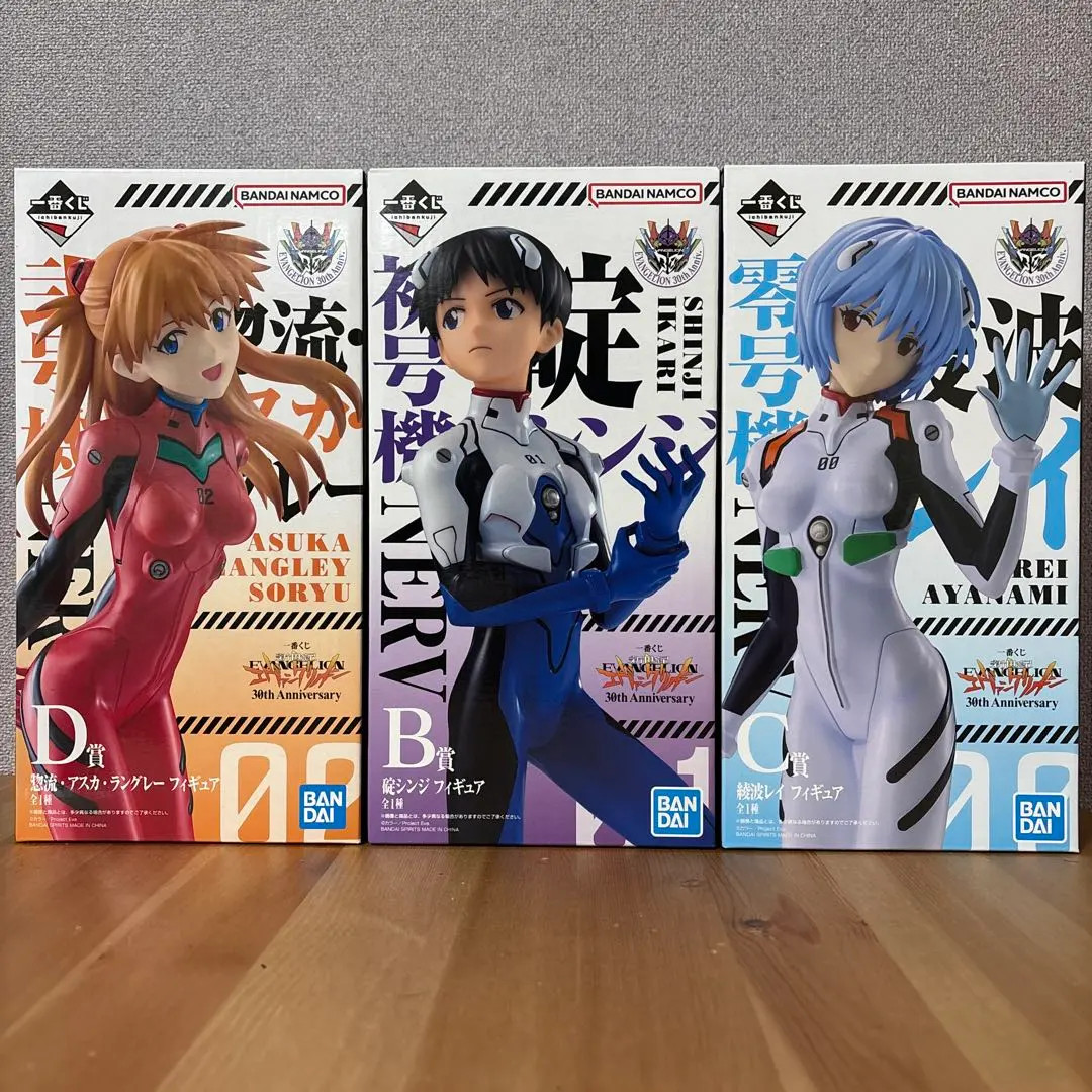 Ichiban Kuji Neon Genesis Evangelion 30th Anniversary B＆C＆D Figure Set of 3 JPN