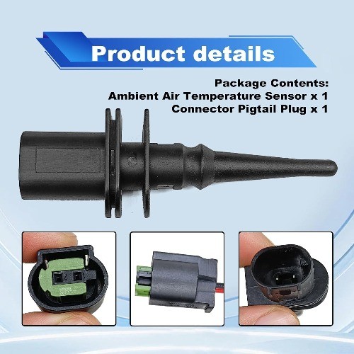 Outside Ambient Air Temperature Sensor & Connector Pigtail Plug 65816905133 Comp