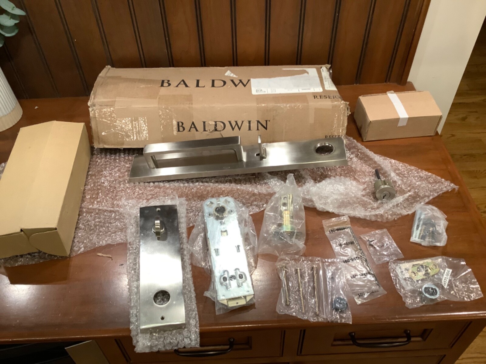 Baldwin EE.SANxCON.CQE 150 Santa Cruz Full Plate Single Cylinder -Nickel NO KEYS