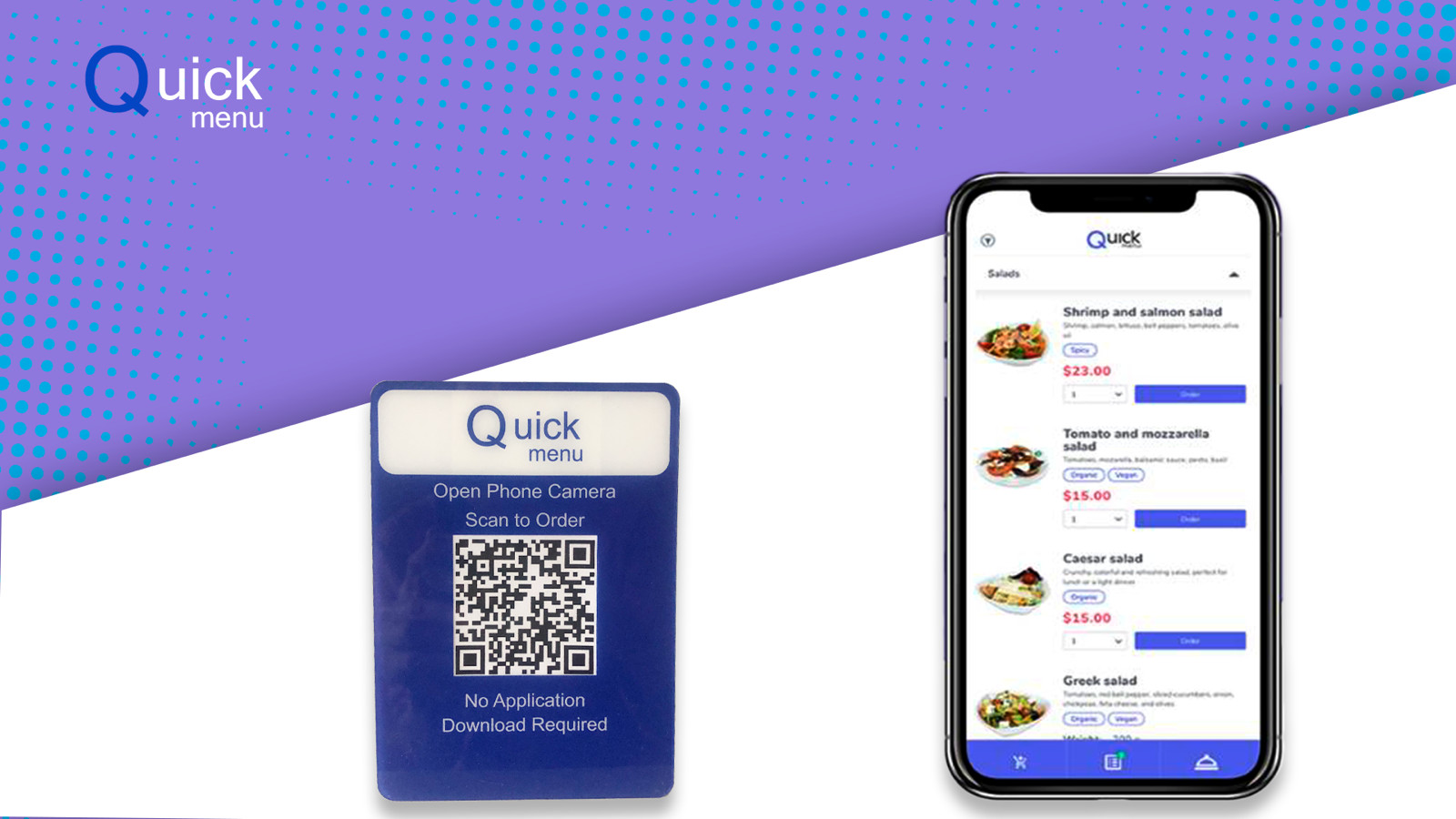 Acrylic Slanted Lean Back QR code holder display stand touch free digital menu