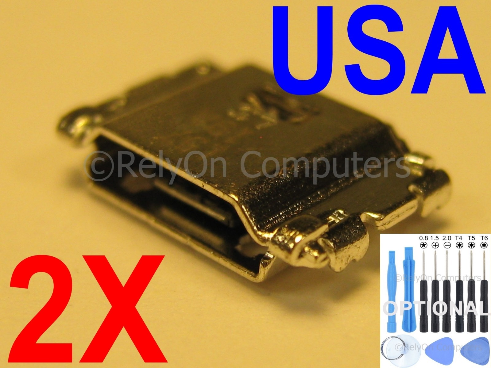 2x Micro USB Charging Port Sync For Samsung Galaxy Tab A 8.0 SM-T350 SM-T350N US