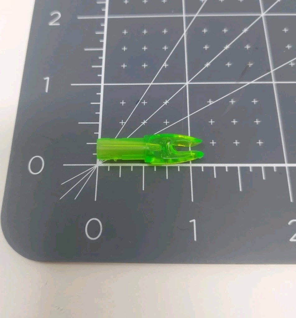 100 Pack Easton H 6mm Arrow Nocks: Clear Green: 10 Grain: New & Sealed Bag