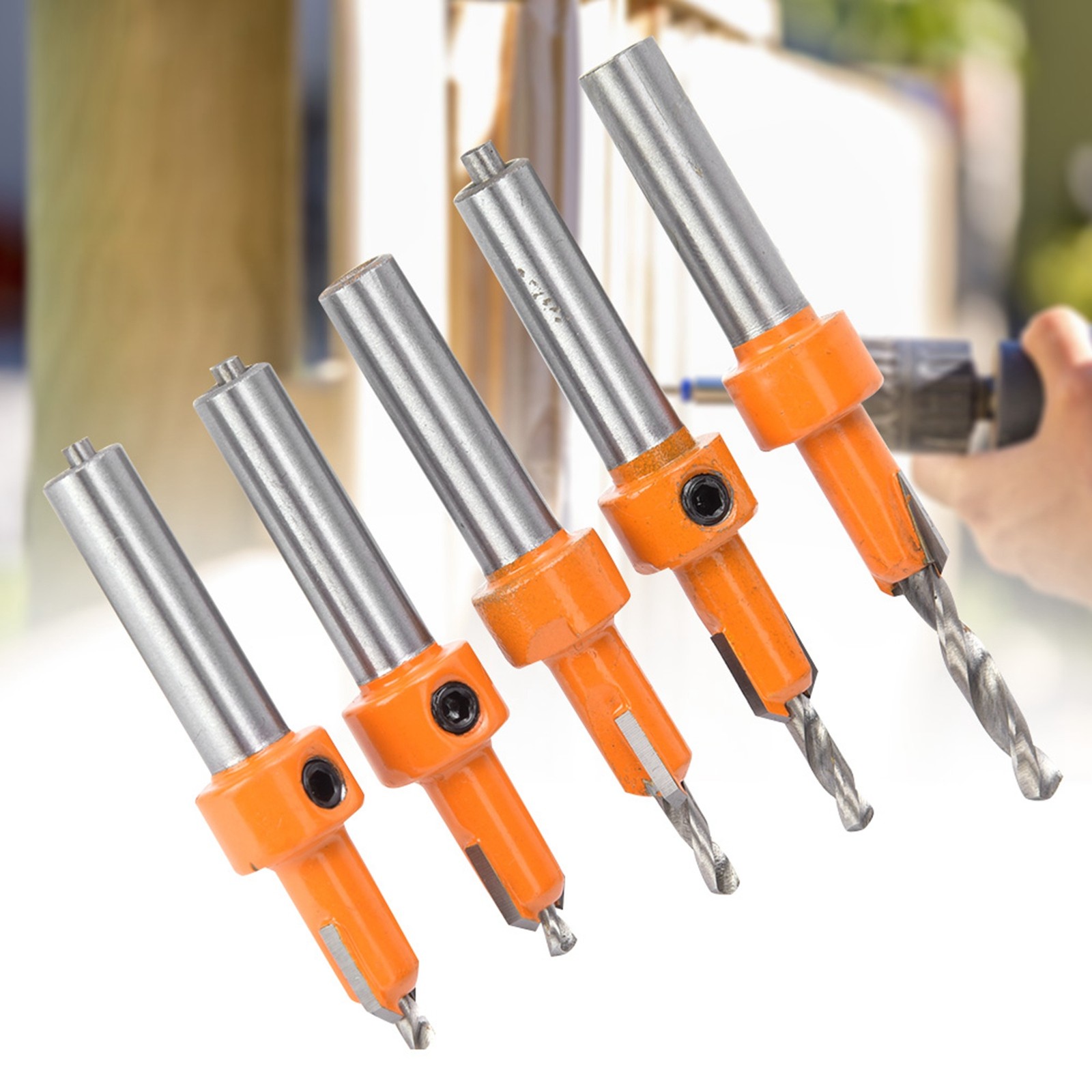 5PcsCountersink Drill Bit Woodworking Self Taping Drill Bit Carpentry Tool New