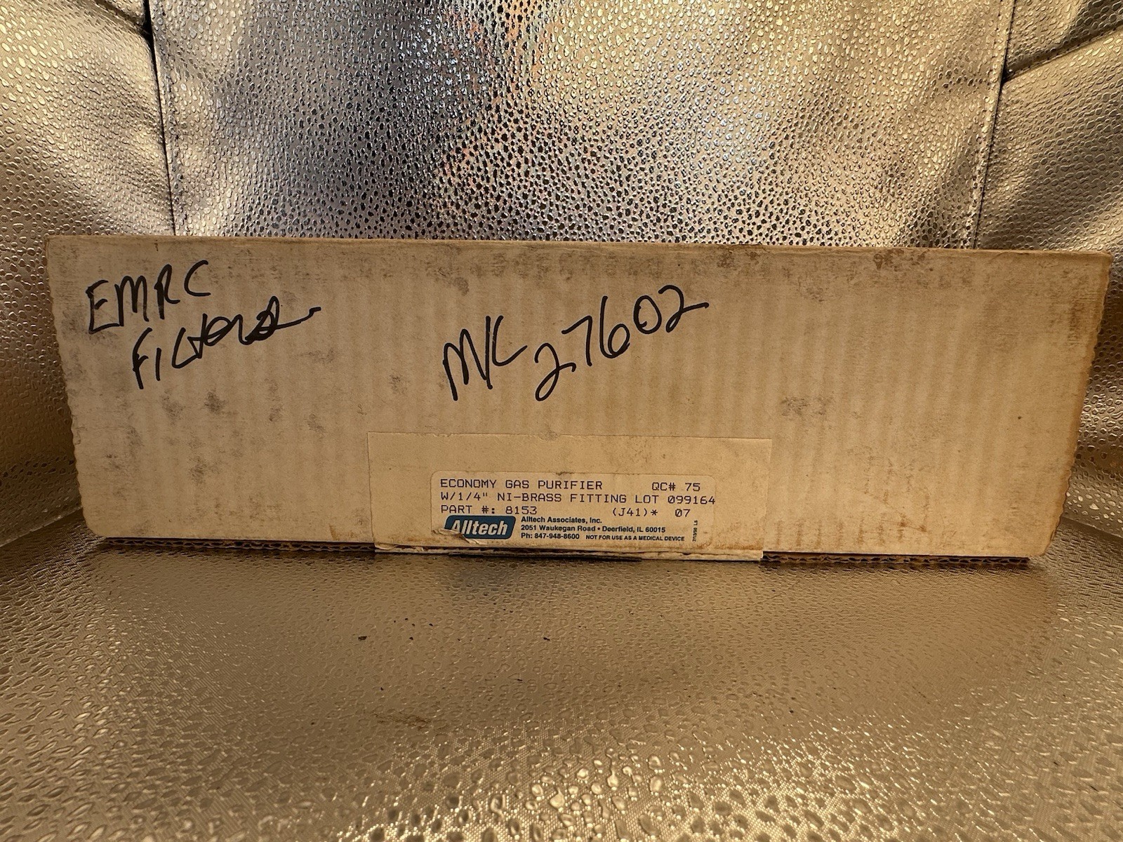 ALLTECH ASSOCIATES 8153 1/4IN NI-BRASS FITTING ECONOMY GAS PURIFIER