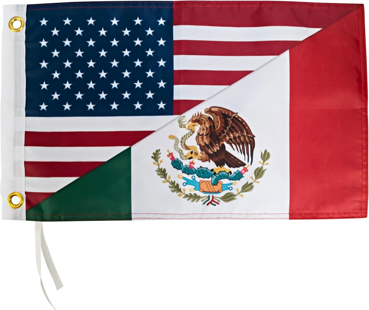 Half USA Half Mexico United States USA Flag 12x18 Inches - UTV ATV SxS Whips