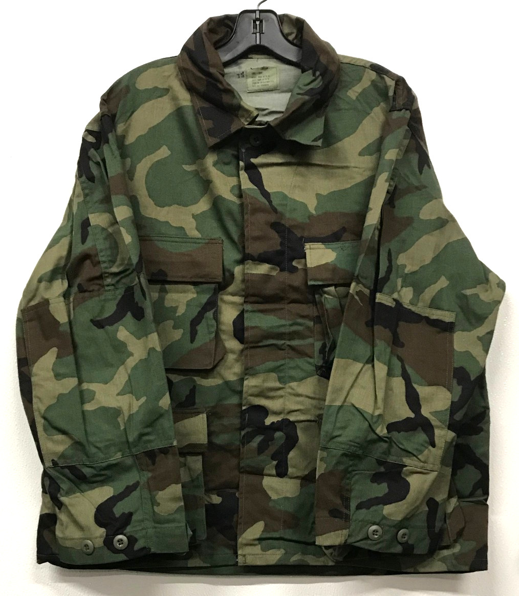 Woodland 4 Pocket BDU Shirt Large X Short NYCO NOS from original bundle