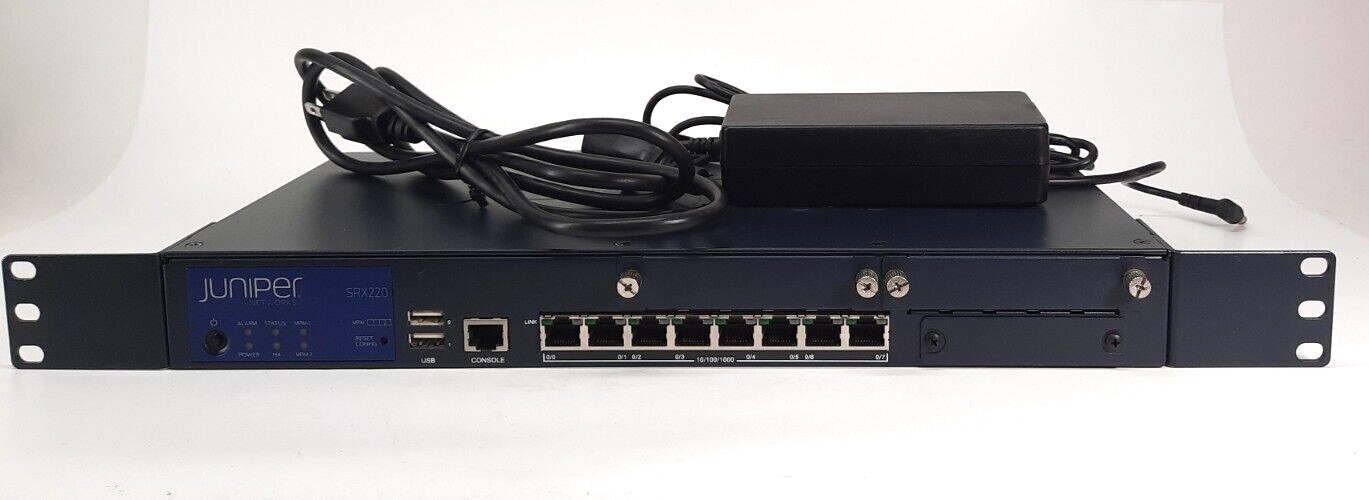 Juniper SRX220H2 Gateway w/ AC Adapter