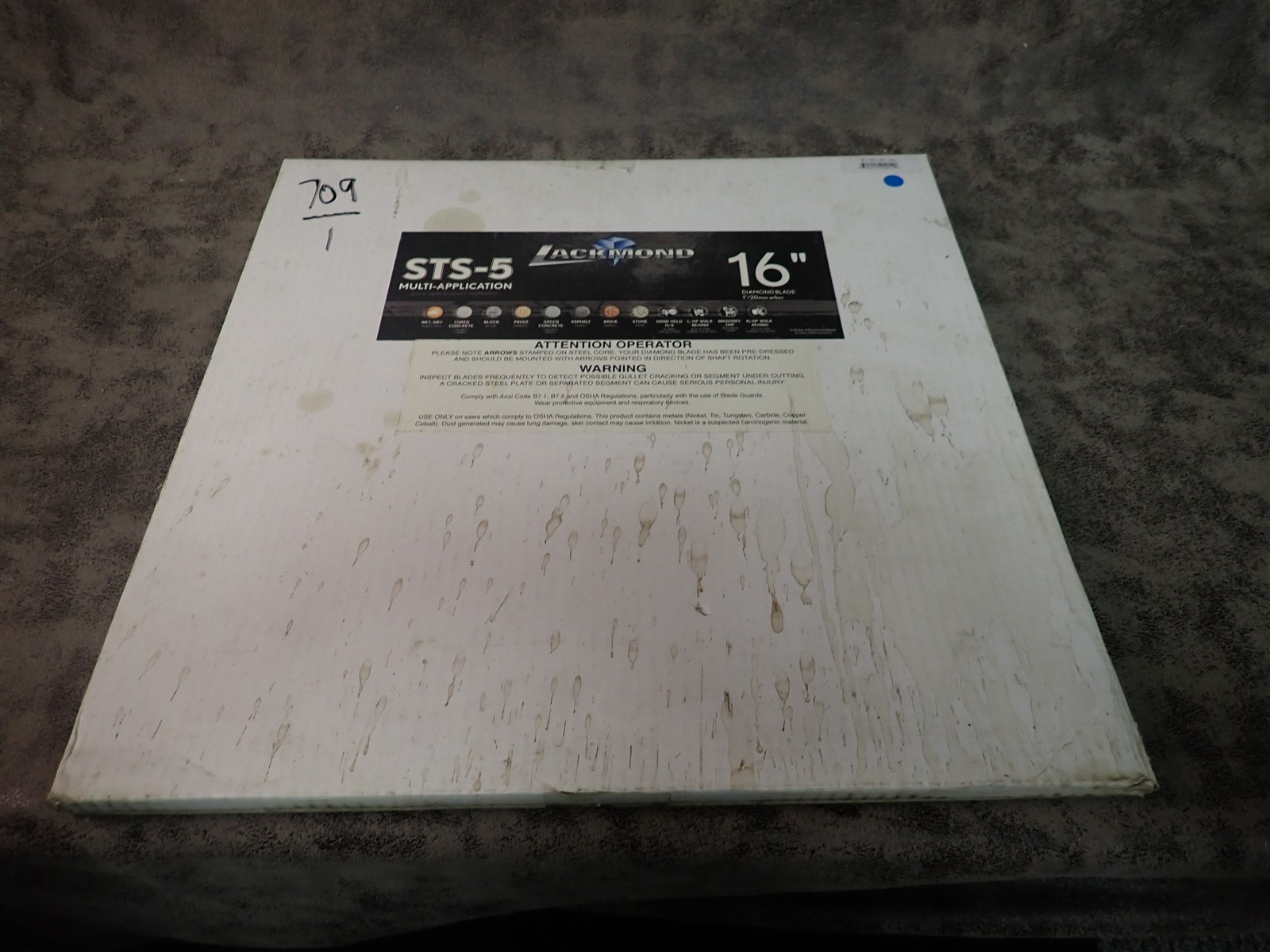 NEW Lackmond STS5161251 16" 1" Diamond Cutting Edge Blade (Q67)