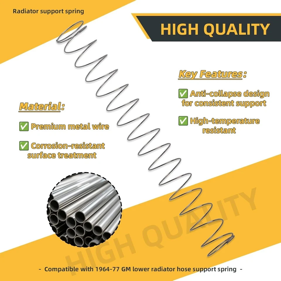 Compatible with 1964-77 GM Lower Radiator Hose Support Spring, Radiator Spring,