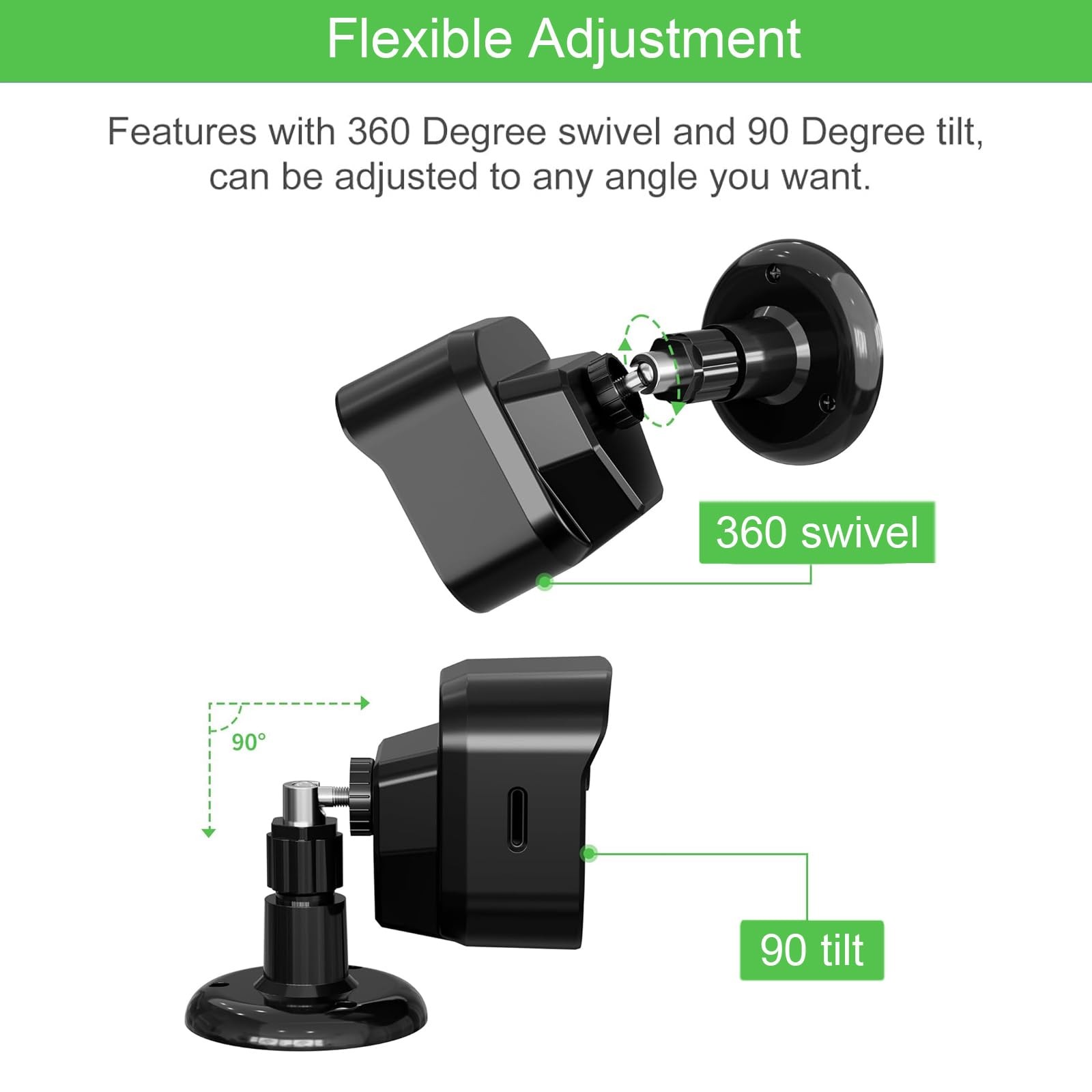 Wall Mount Bracket for 3 Pack (For the 4th & 3rd Gen & 2K+ new model), Black