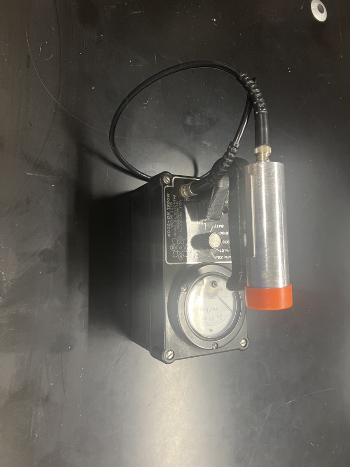 NDS ND-200P Gamma Survey Meter With Probe Tested Working, Cal 4/24/2006