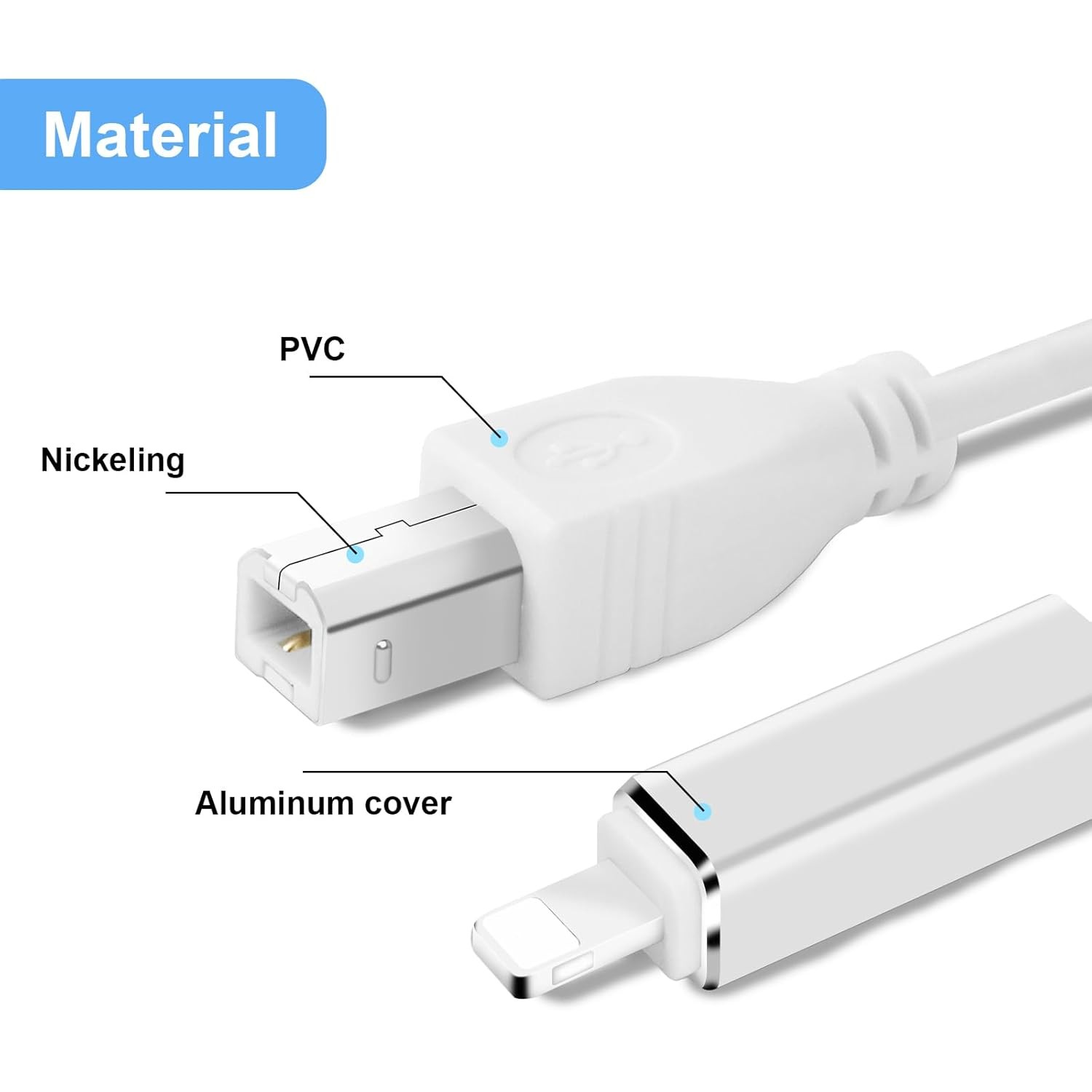 Lightnning to USB 2.0 OTG Cable Type B Midi 5Ft Lighting Cable...