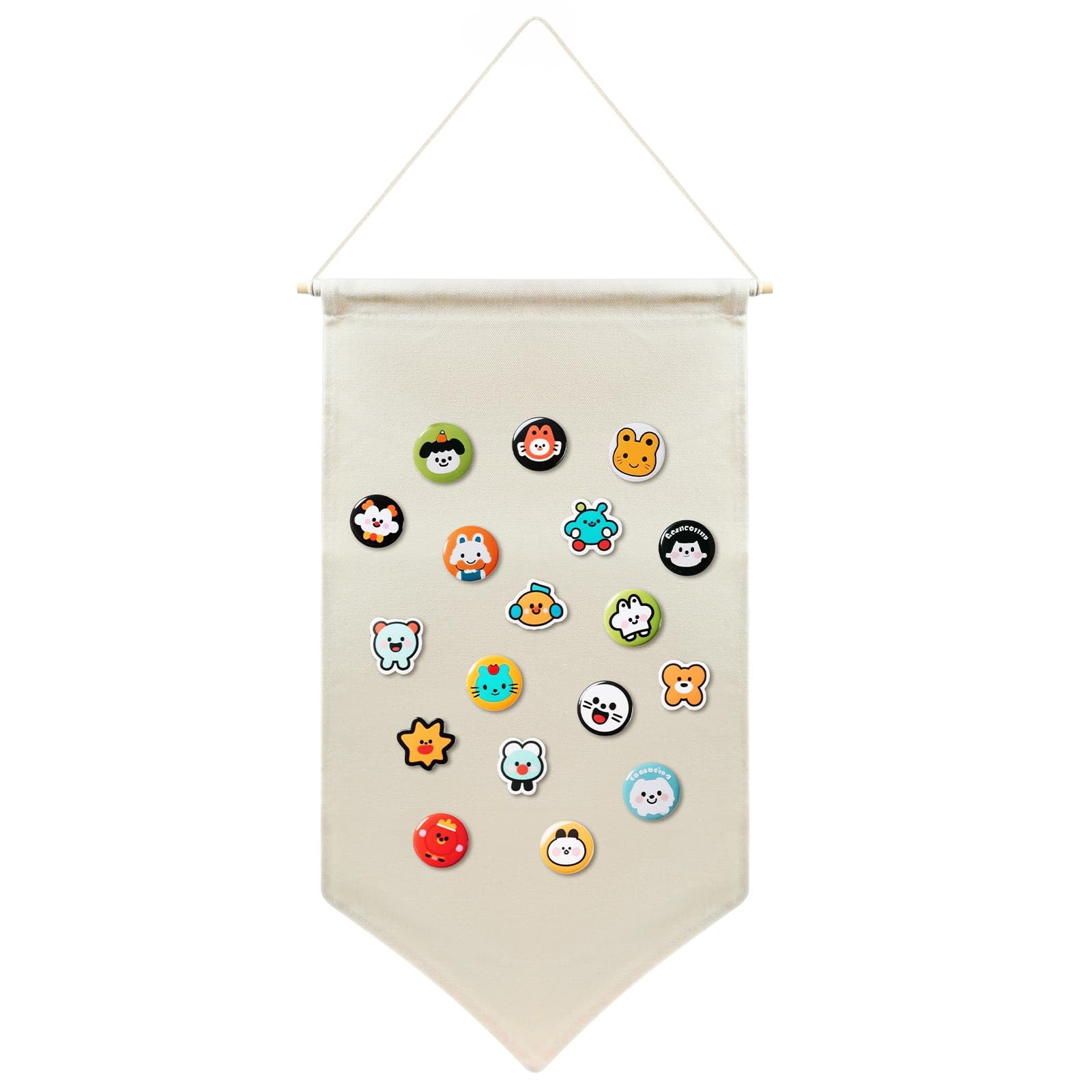 Wahijihe Pin Wall Display Banners,Badge Collection Banner Canvas White