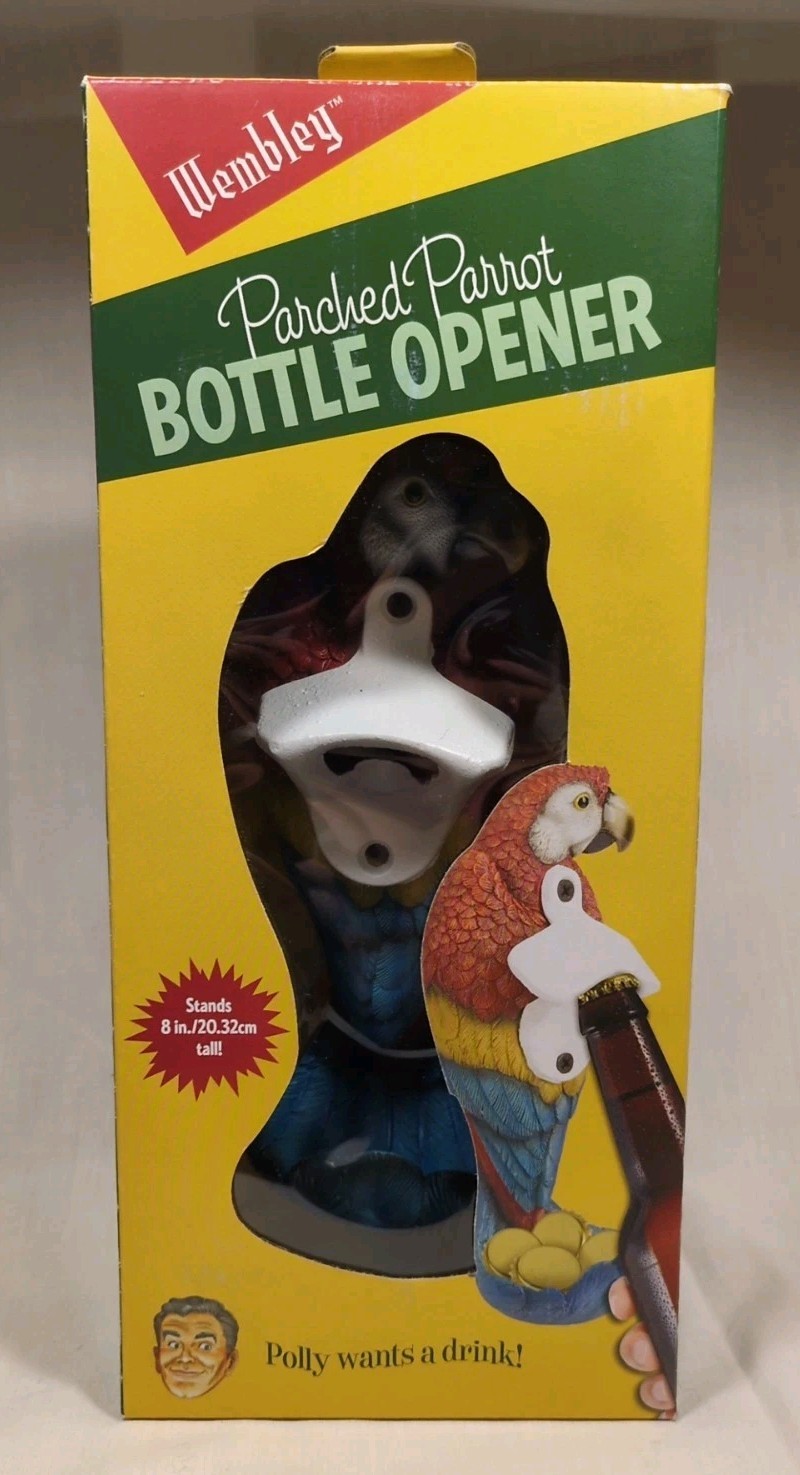 Wembley Parched Parrot Bottle Opener 8in. Brand New Bar Man Cave Polly