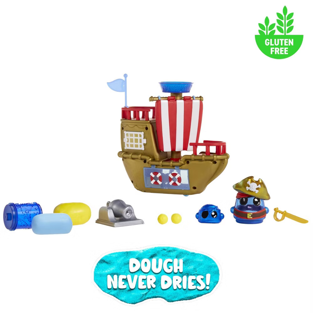 DohKins Pirate Ship Playset & Pirate - Dough Never Dries
